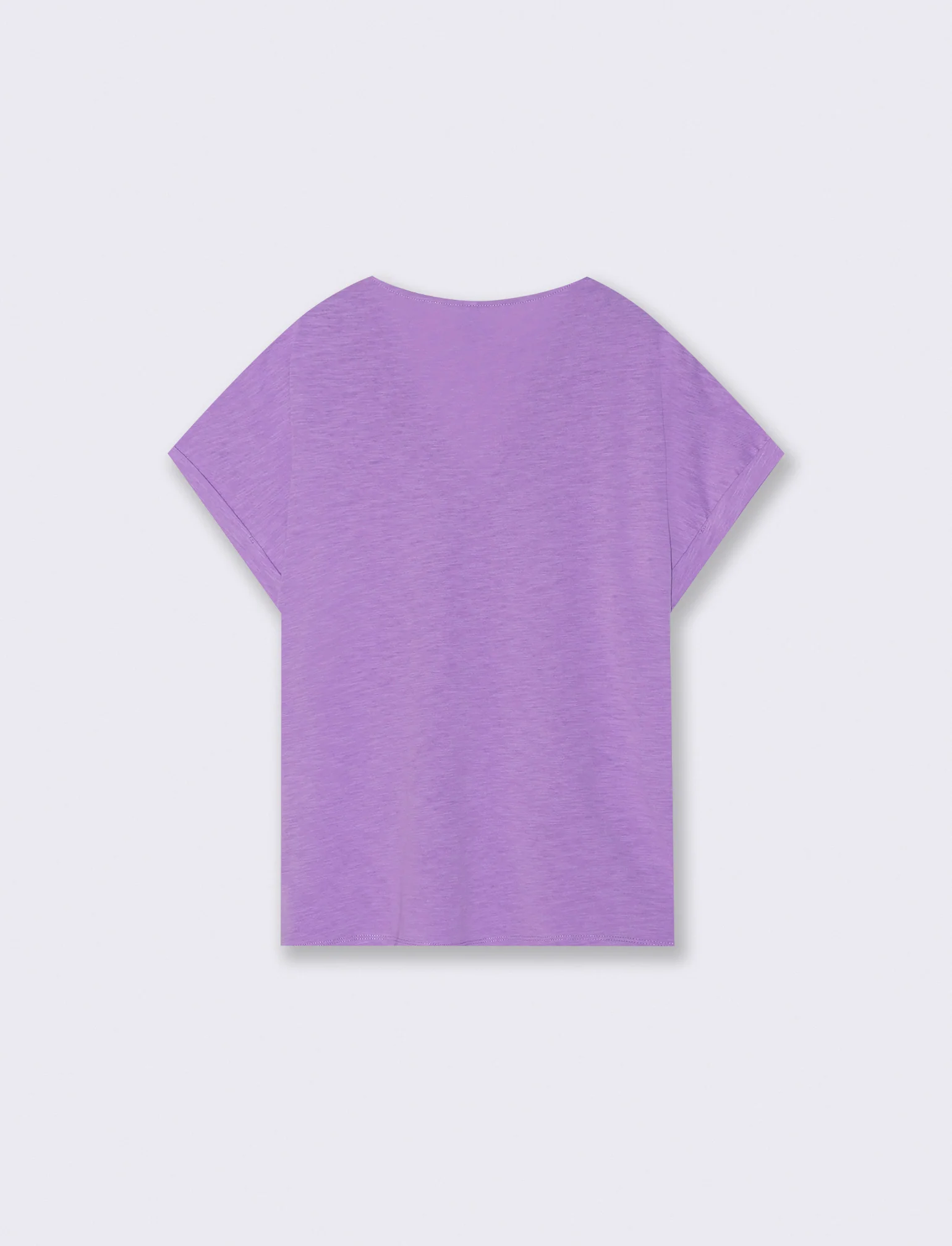 T-Shirt in Cotone con Passamaneria e Pizzo - Viola malva - Image 2