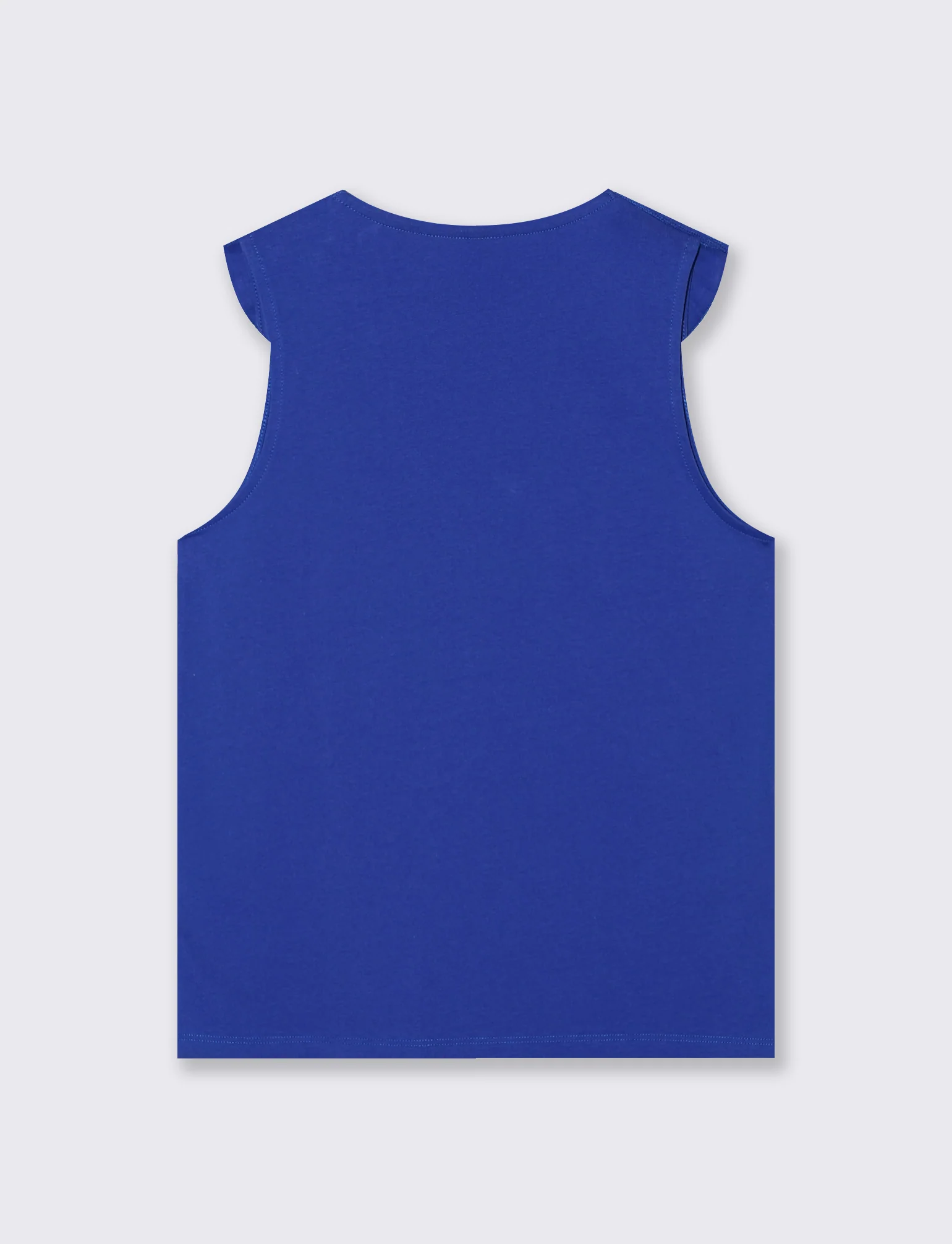 T-shirt in cotone con rouche V - Royal - Image 2