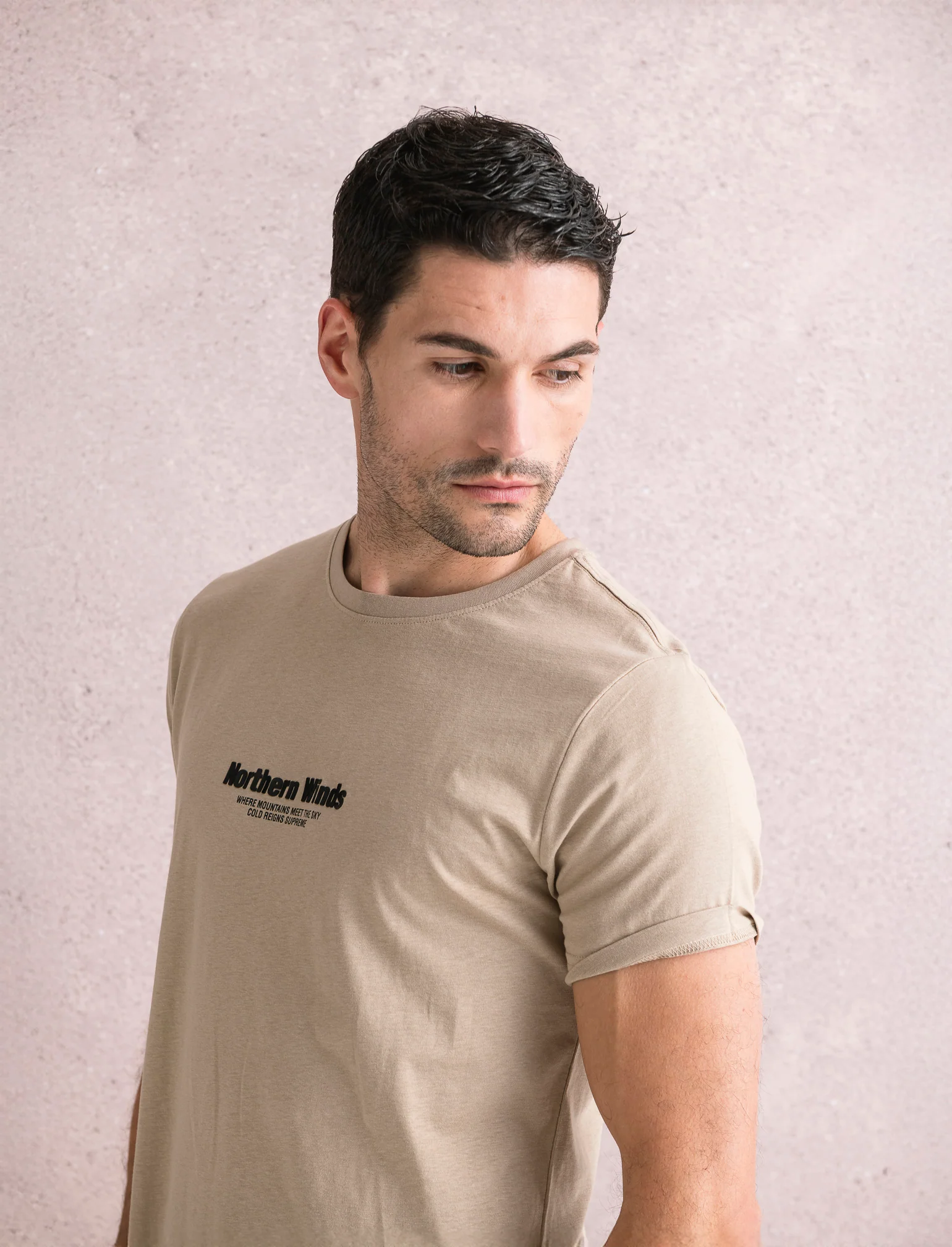 T-SHIRT IN COTONE CON STAMPA A RILIEVO - Beige - Image 4