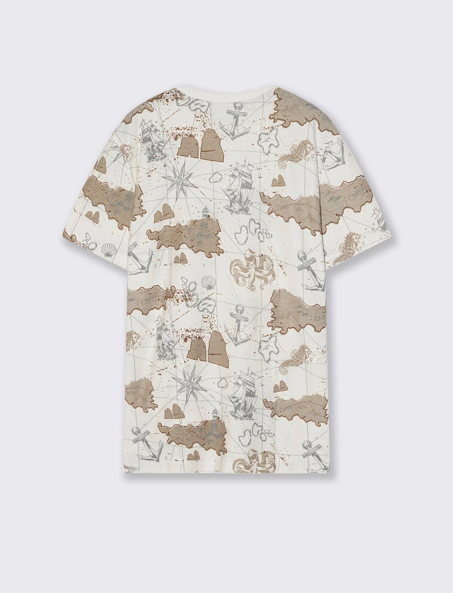 T-shirt in cotone con stampa all over - Bianco - Image 2