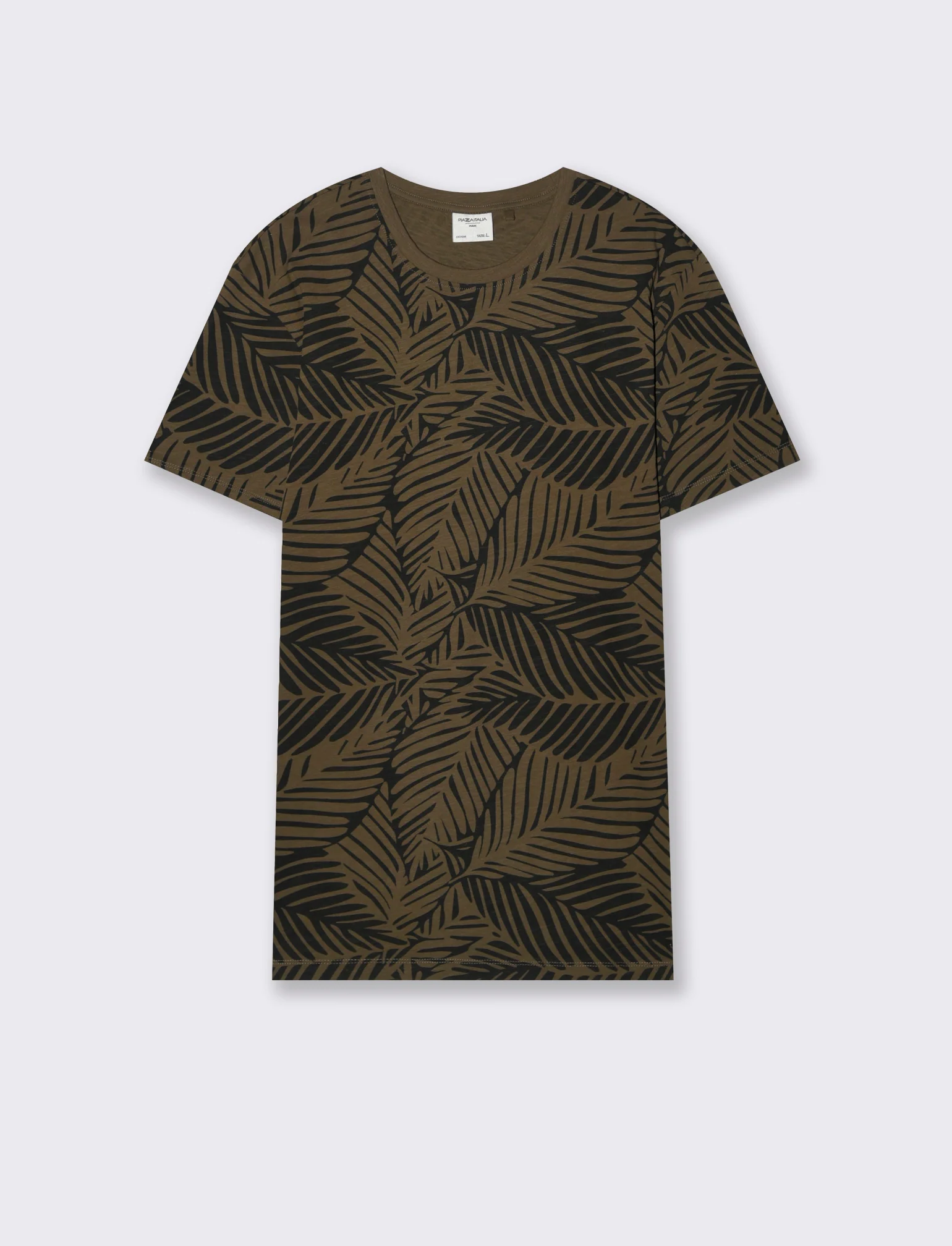 T-shirt in cotone con stampa all over da uomo - Verde kaki - Image 4