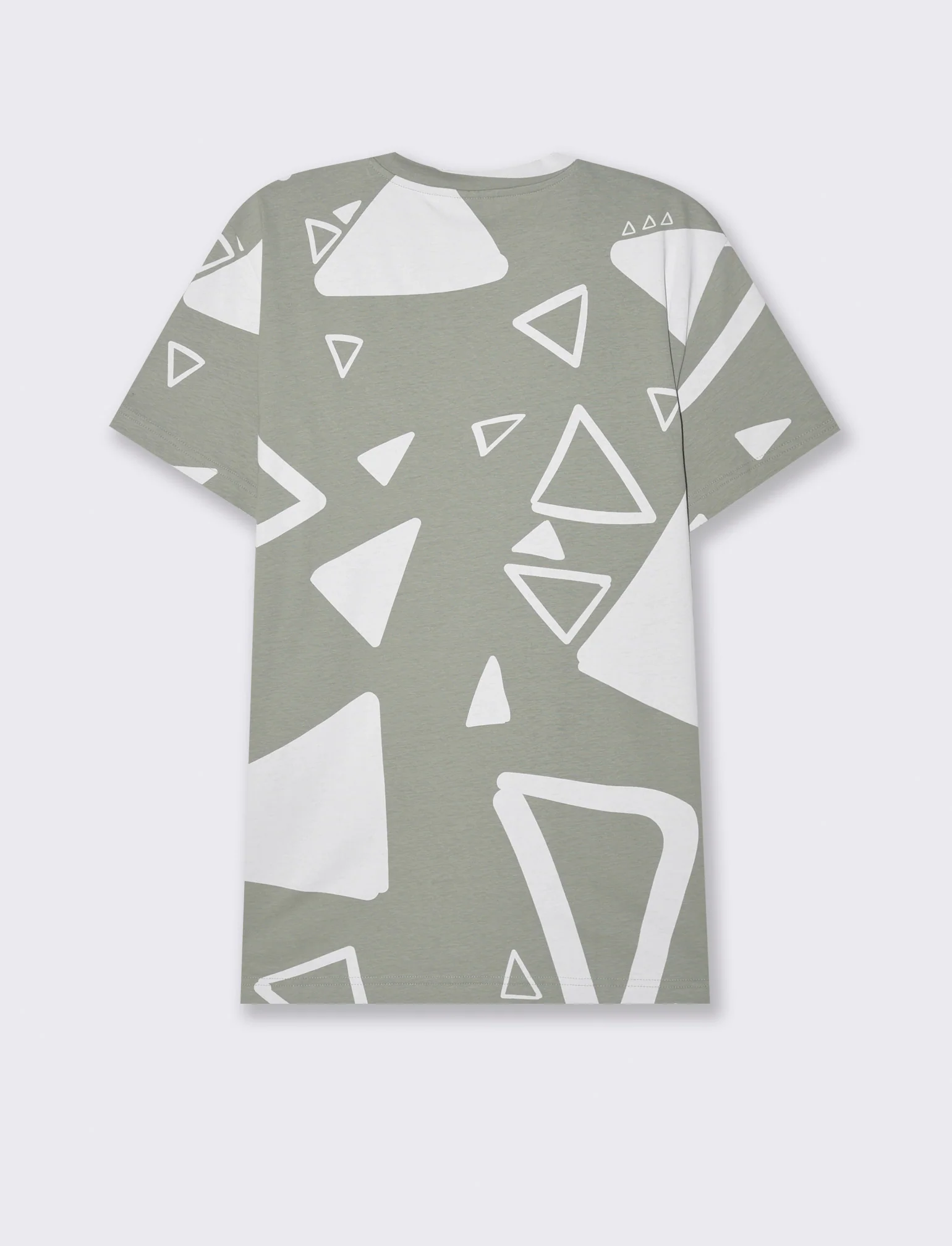 T-shirt in cotone con stampa astratta all over da uomo - Verde - Image 2