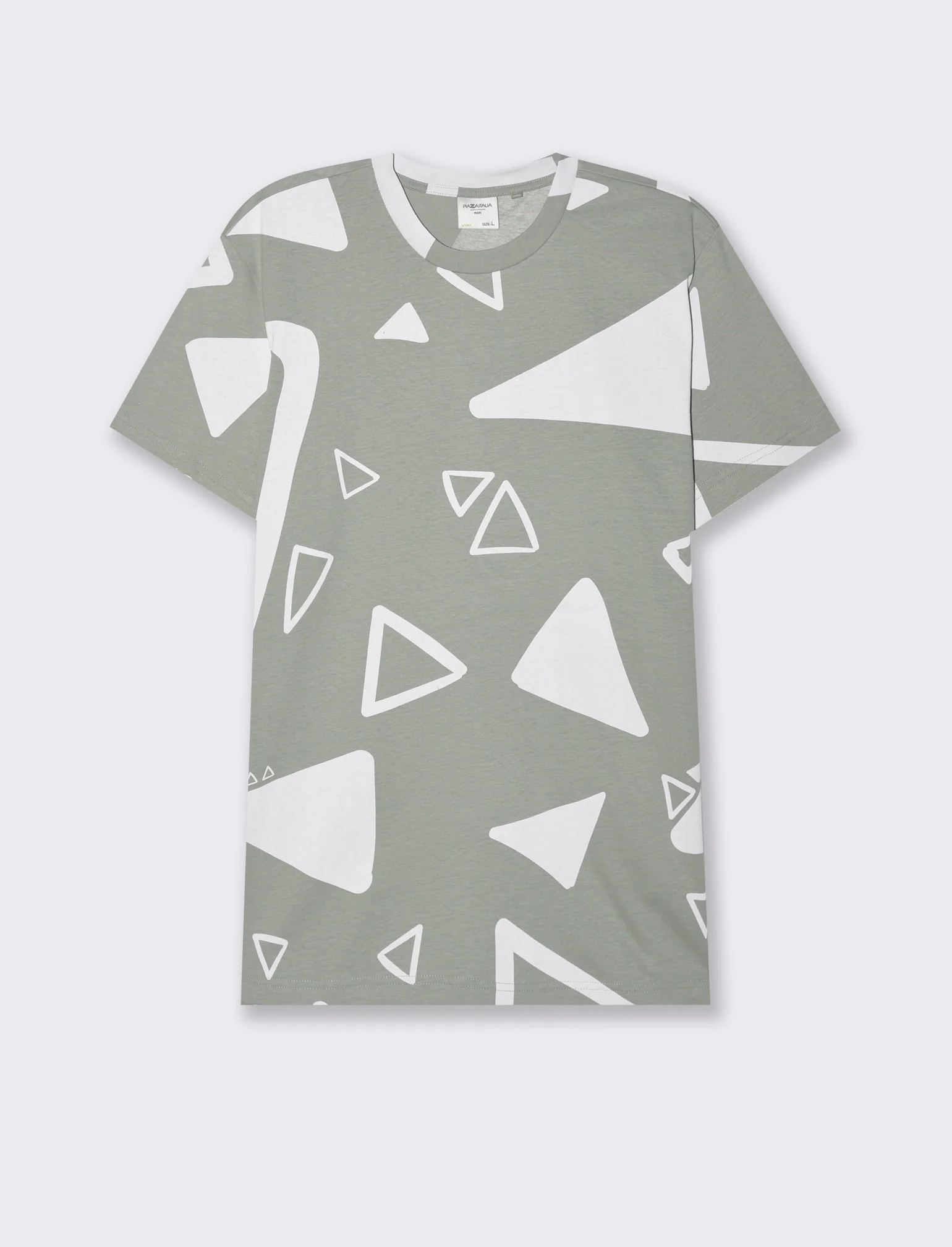 T-shirt in cotone con stampa astratta all over da uomo - Verde - Image 4