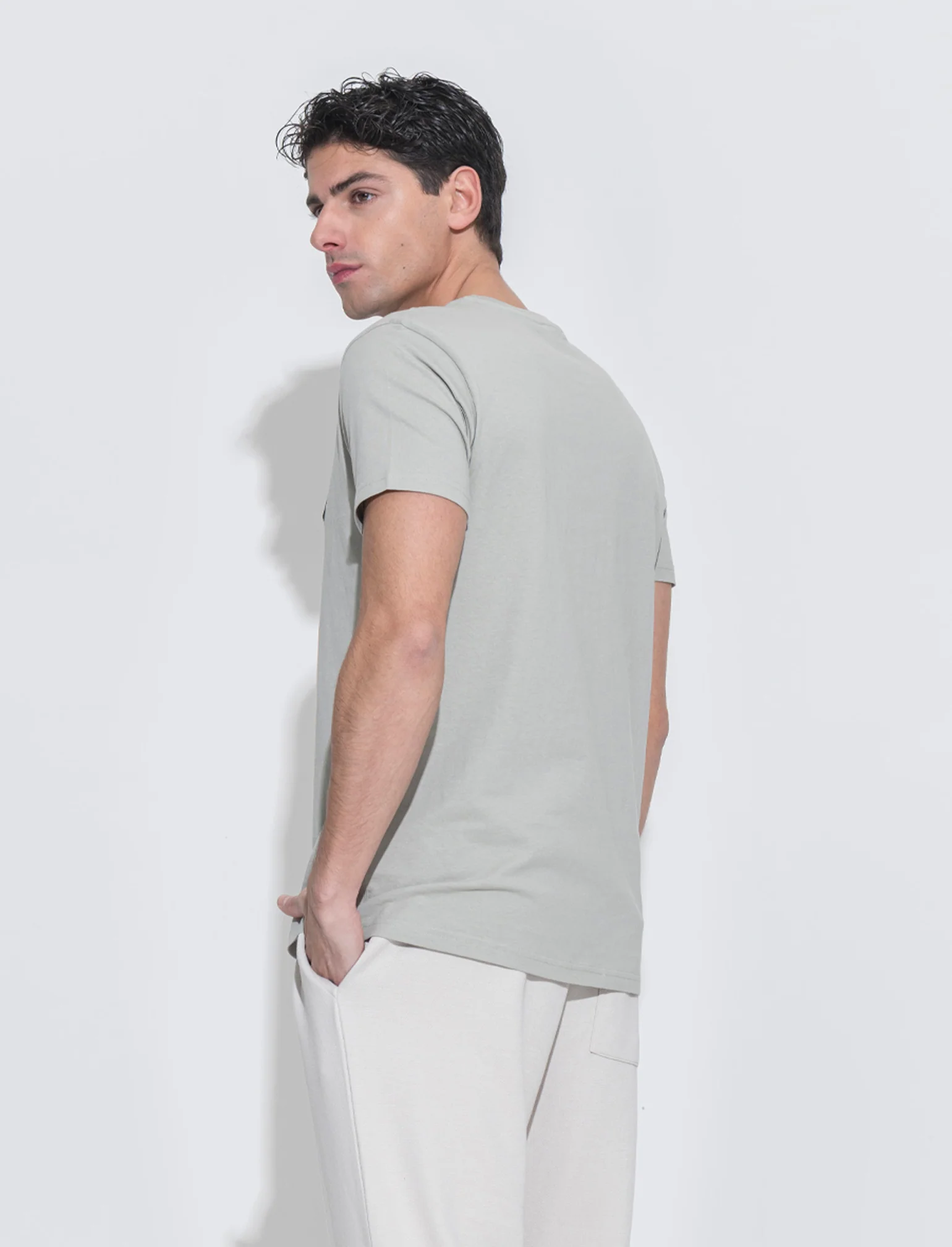 T-shirt in cotone con stampa da uomo - Verde