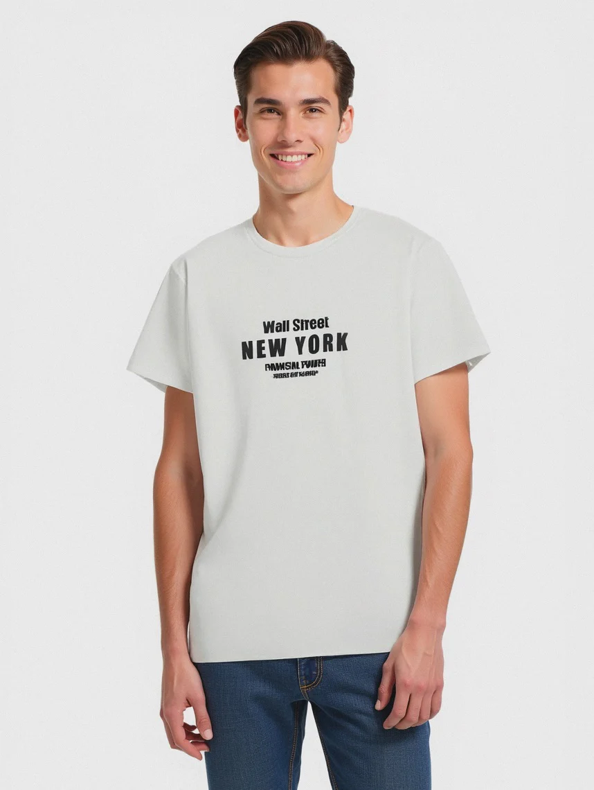 T-SHIRT IN COTONE CON STAMPA FLOCK - Bianco - Image 3