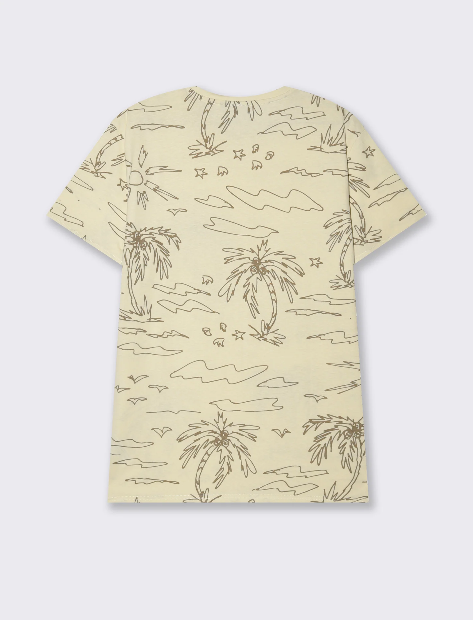 T-shirt in cotone con stampa floreale all over da uomo - Beige ecru - Image 5