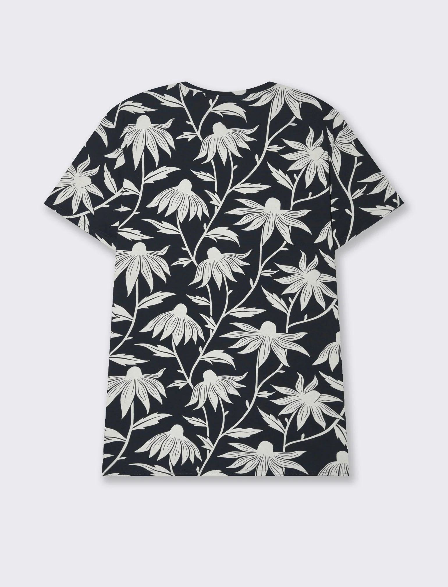 T-shirt in cotone con stampa floreale all over da uomo - Blu - Image 2