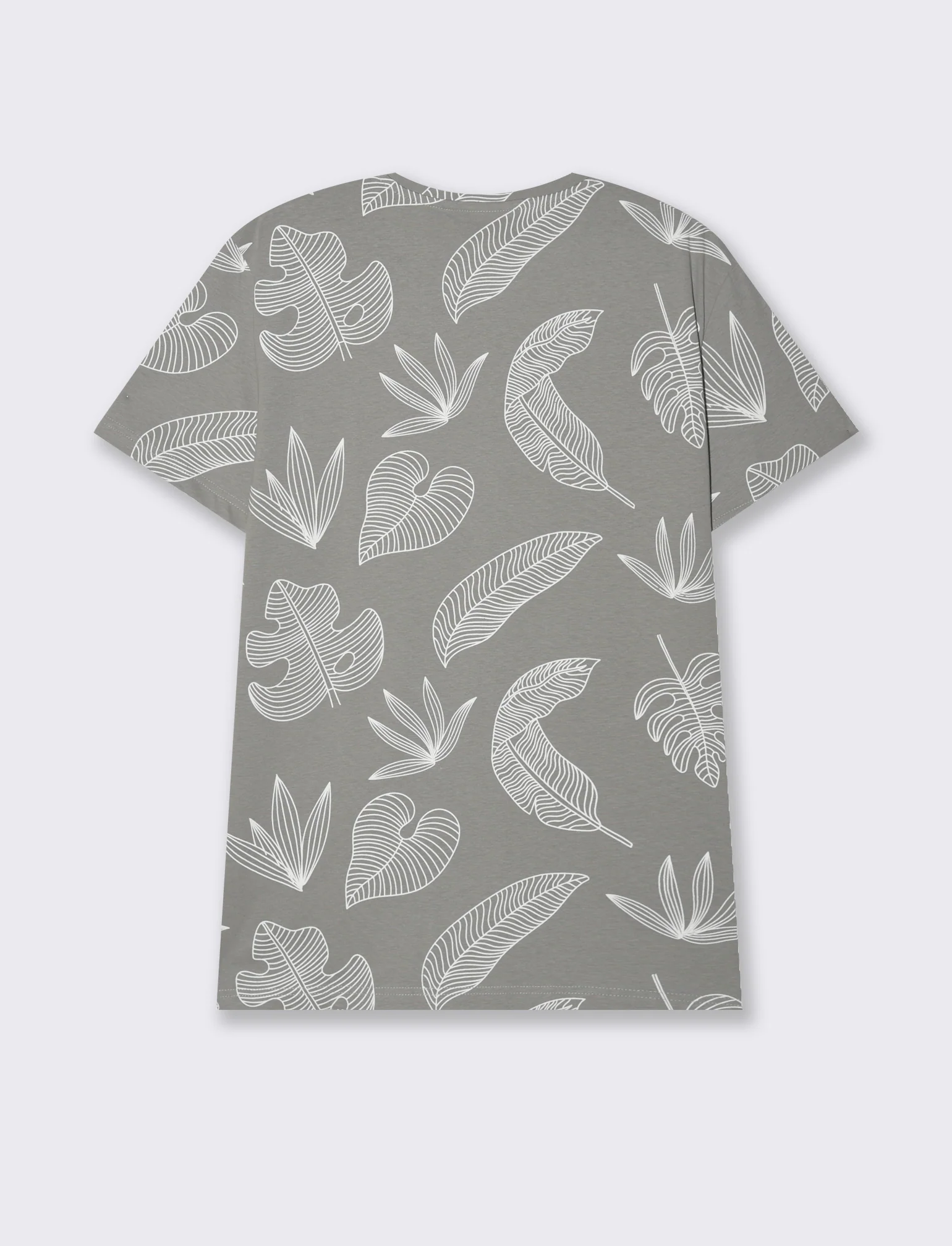 T-shirt in cotone con stampa floreale all over da uomo - Grigio - Image 2