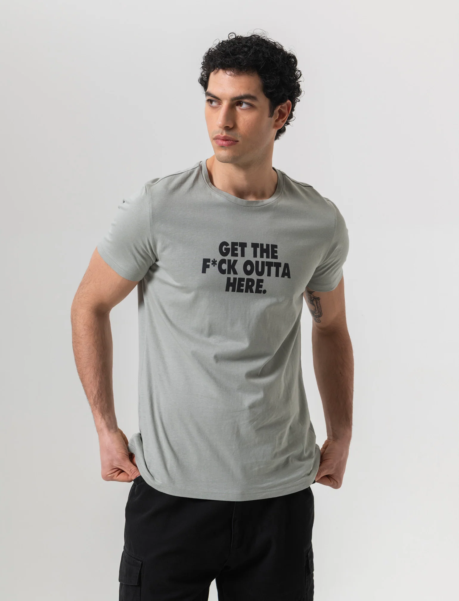 T-shirt in cotone con stampa regular fit da uomo - Verde - Image 3