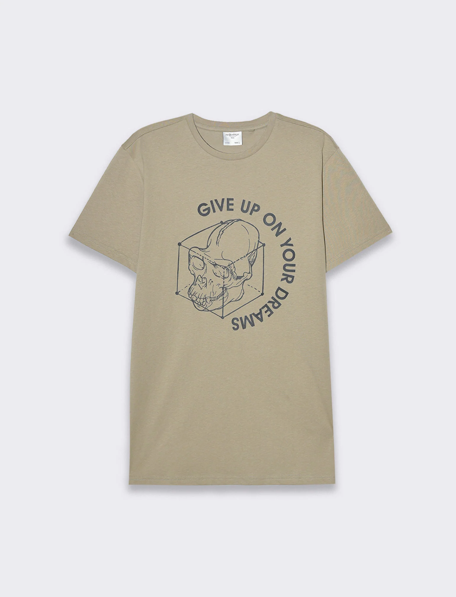 T-shirt in cotone con stampa regular fit da uomo - Verde salvia