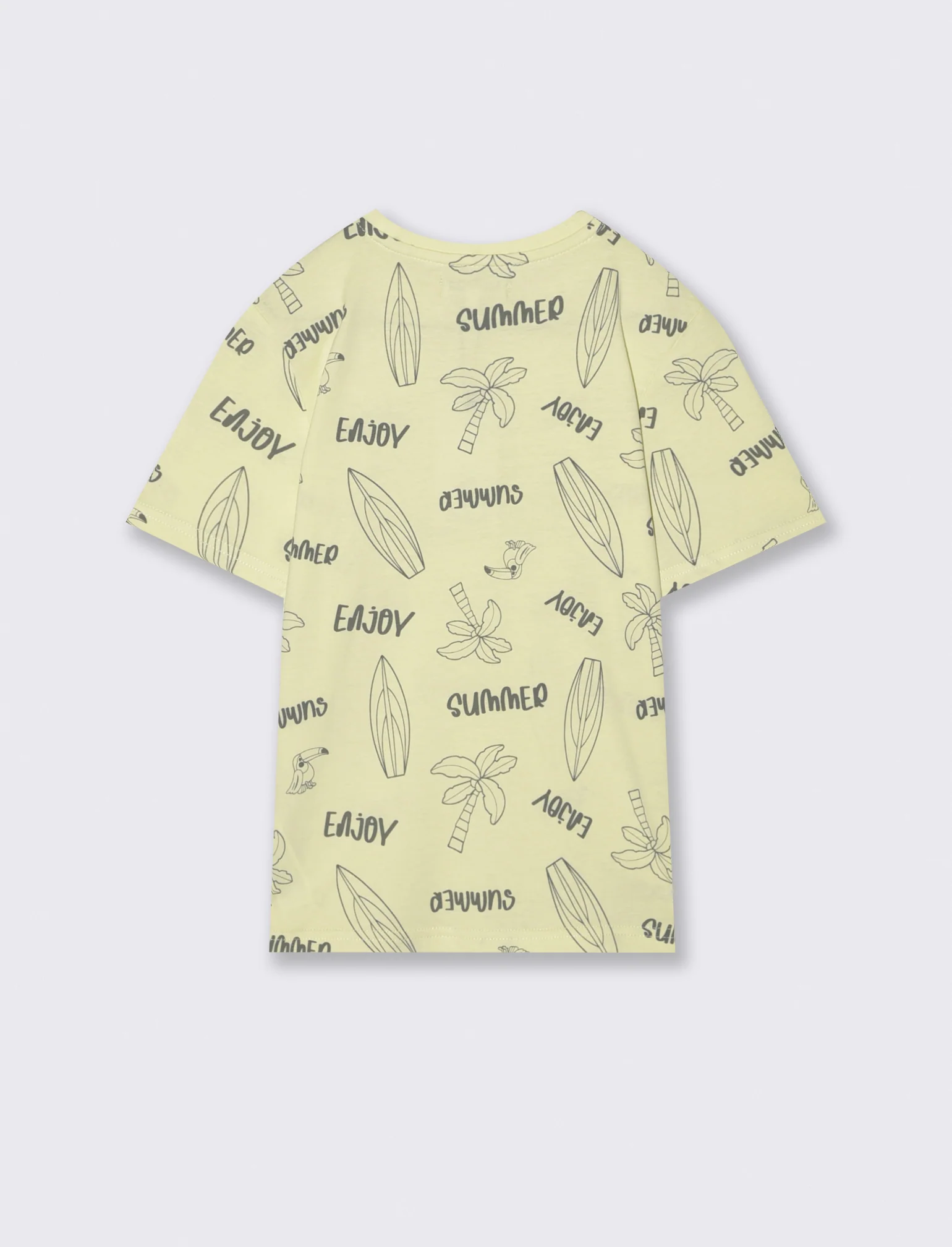 T-shirt in cotone con stampe beach - Giallo - Image 2