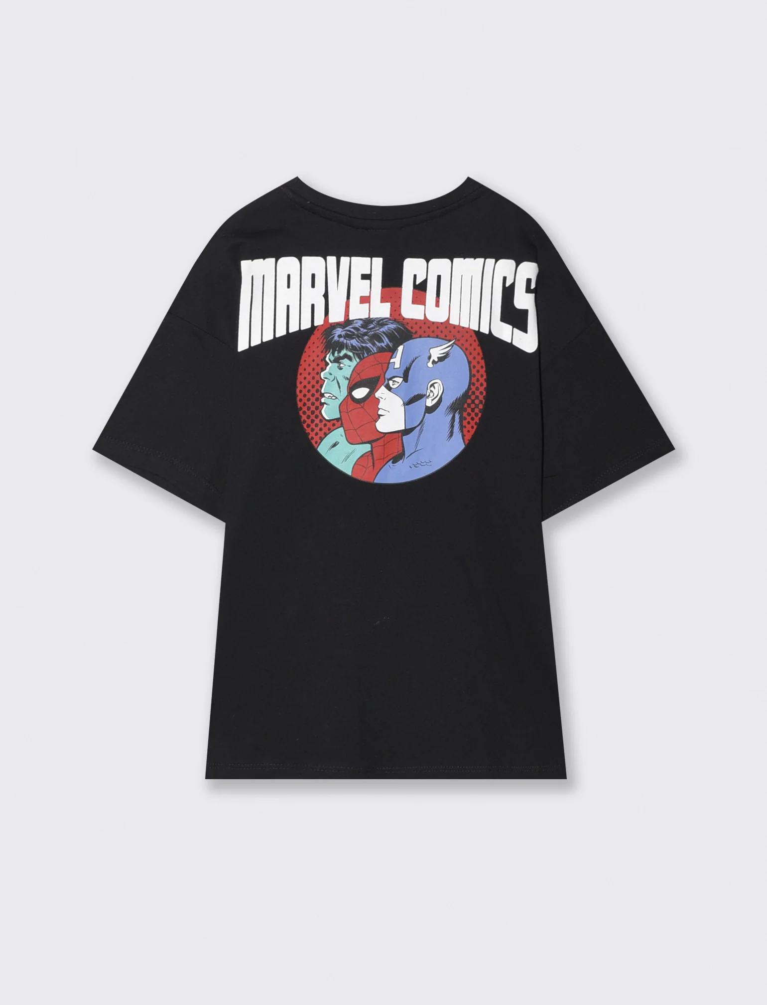T-Shirt in cotone con stampe Marvel - Nero - Image 2