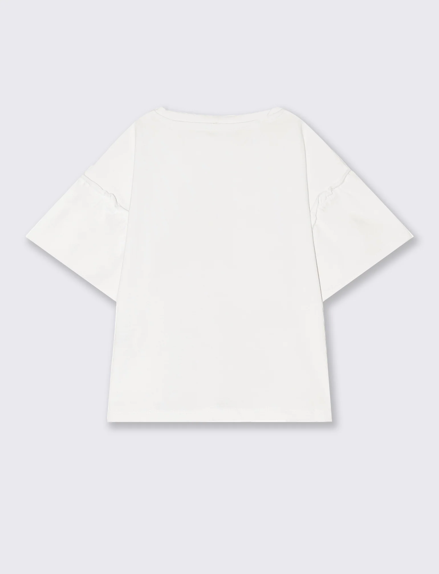 T-shirt in cotone elastico mezza manica da bambina - Bianco - Image 2