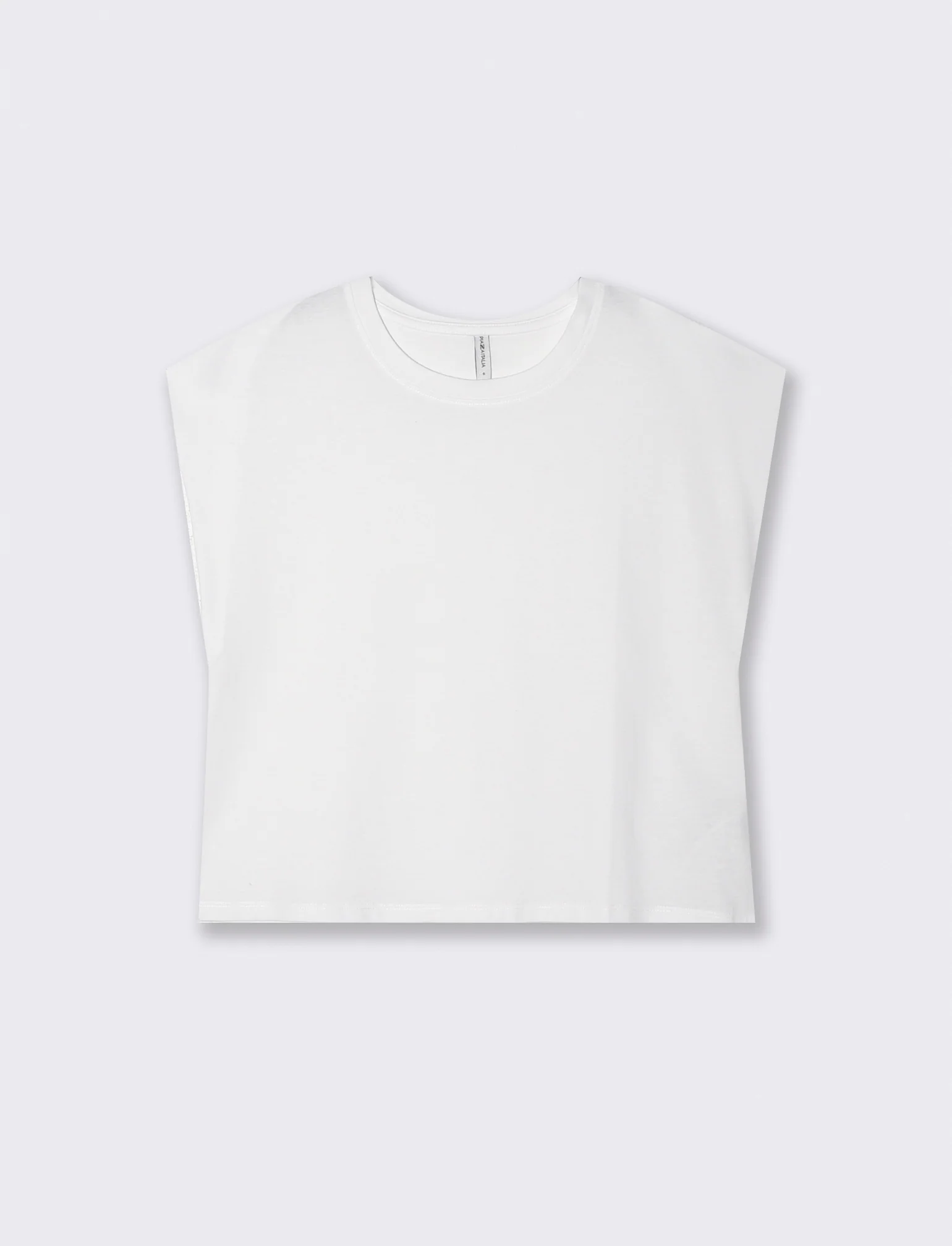T-shirt in cotone girocollo manica a T - Bianco