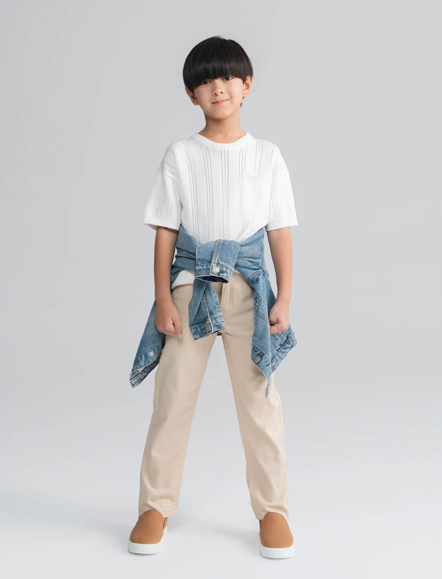 T-shirt in cotone mezza manica regular - Bianco latte - Image 2