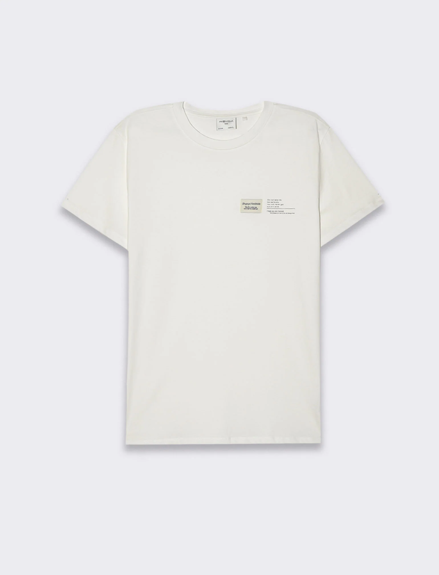 T-shirt in cotone premium con patch e stampina da uomo - Bianco - Image 2
