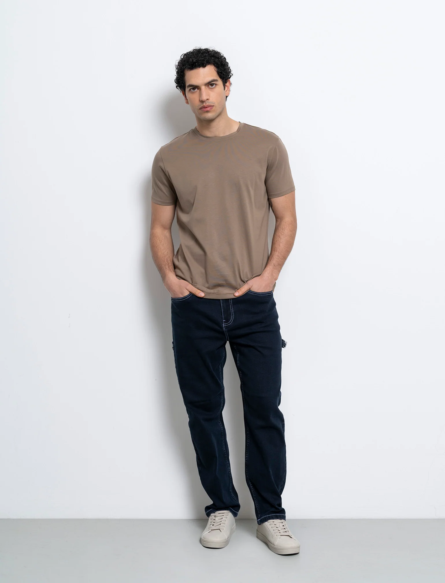 T-shirt in cotone premium mercerizzato da uomo - Grigio tortora - Image 2