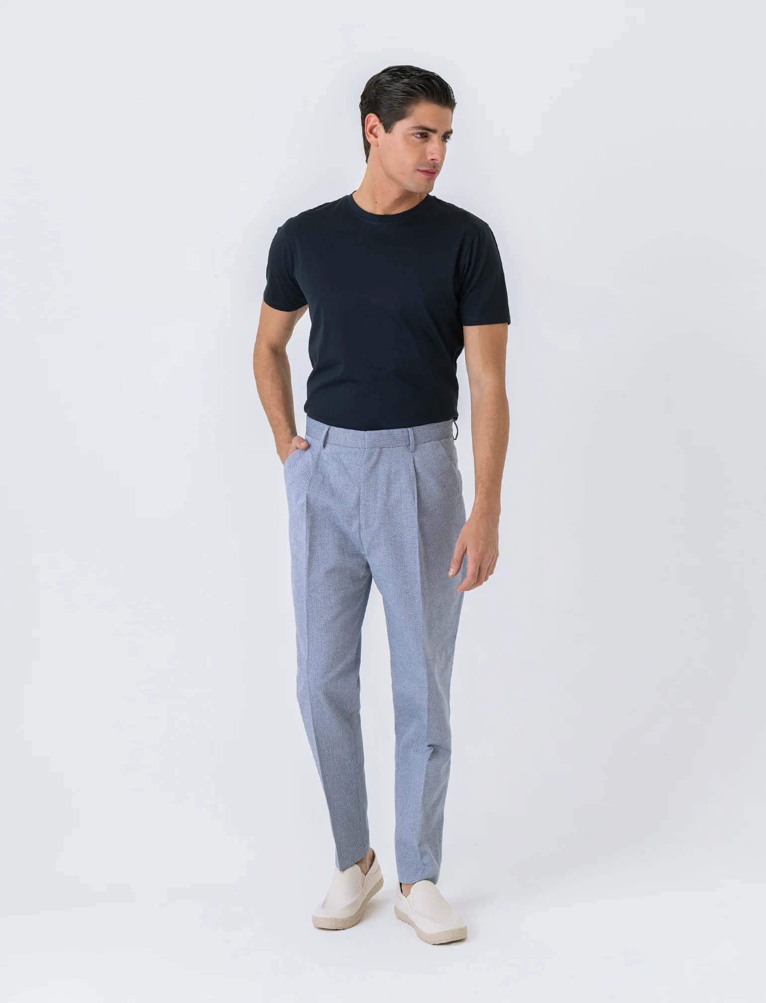 T-shirt in cotone premium mercerizzato da uomo - Nero - Image 3