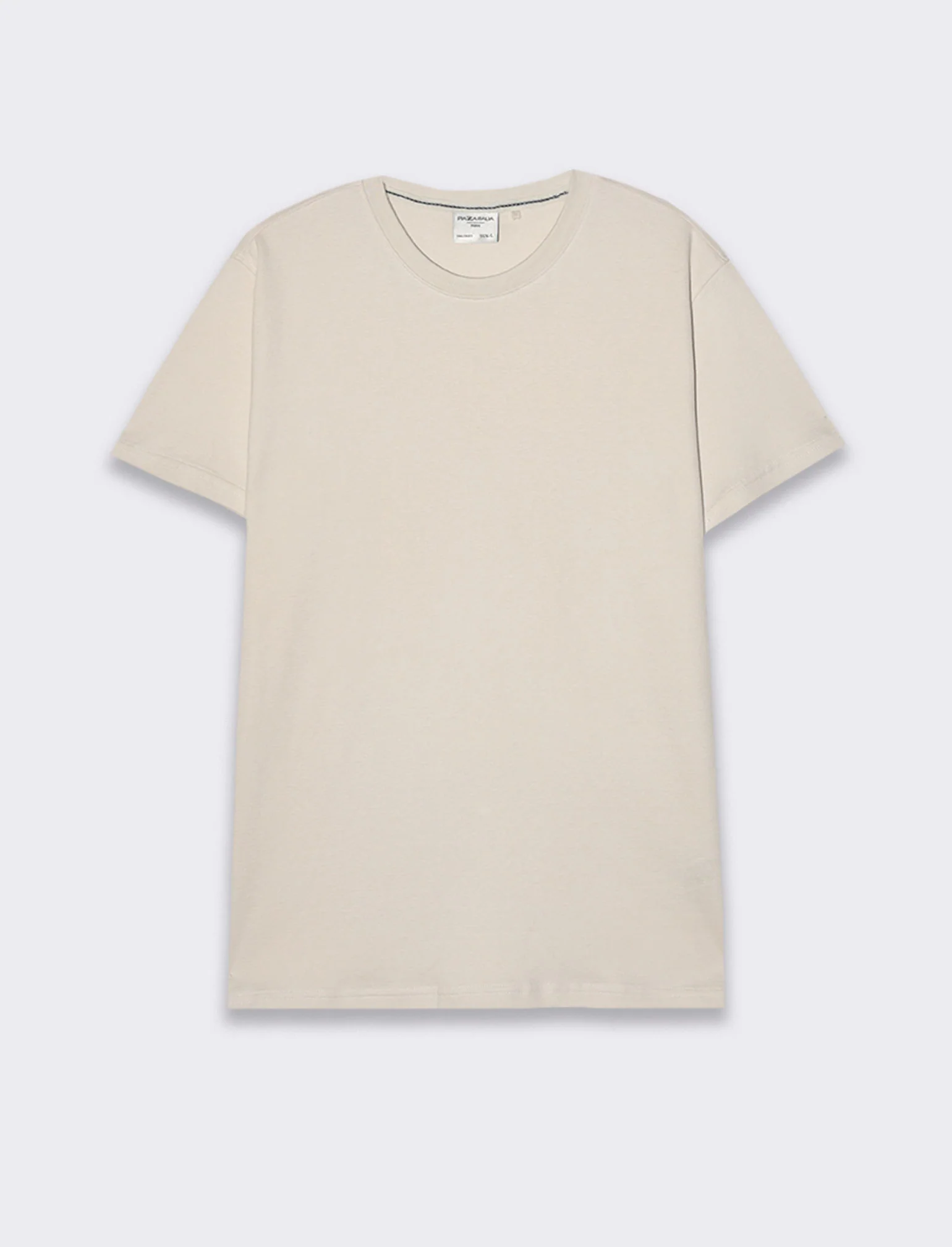 T-shirt in cotone struttura jacquard da uomo - Beige ecru - Image 4