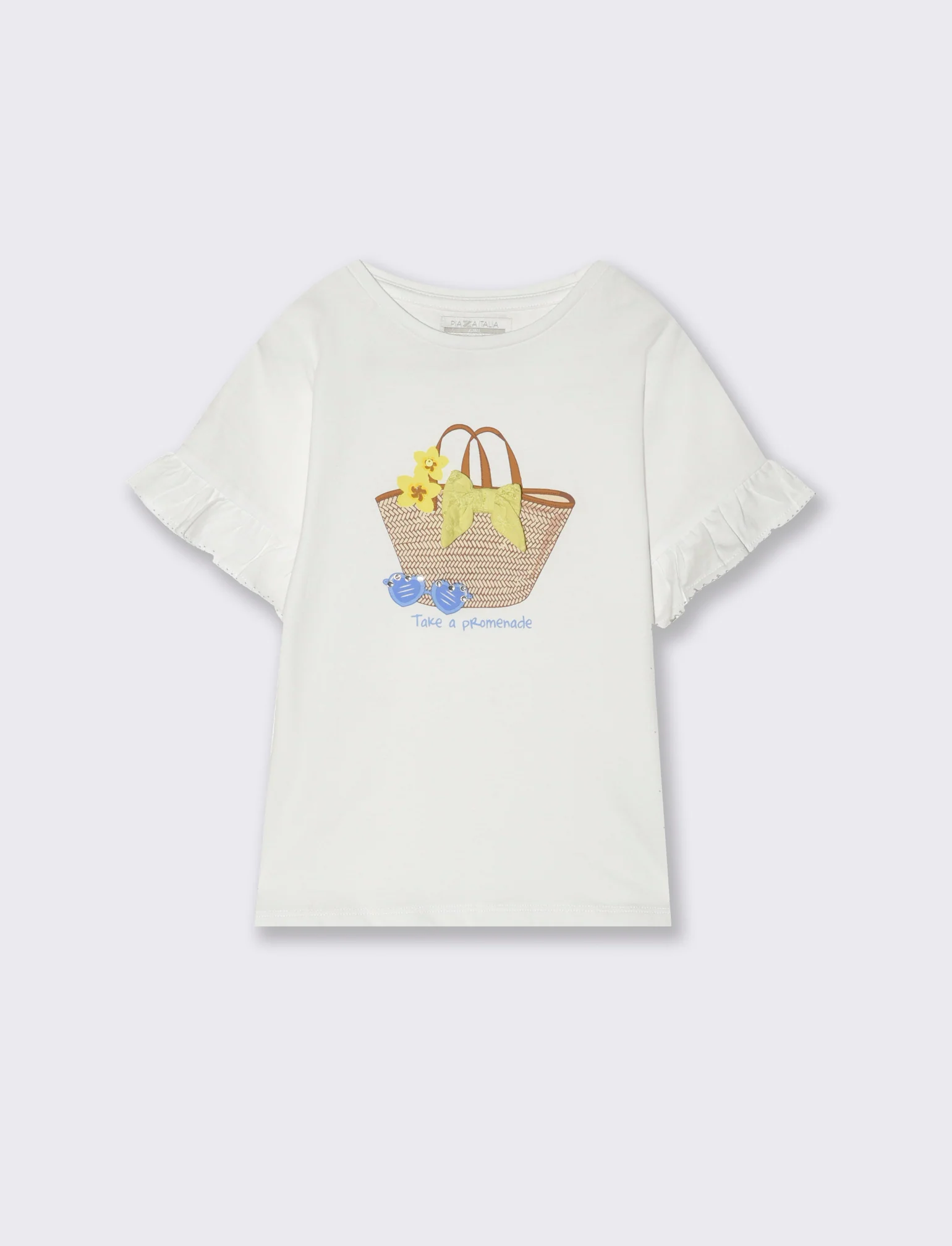 T-shirt in cotone vestibilità loose da bambina - Bianco - Image 4