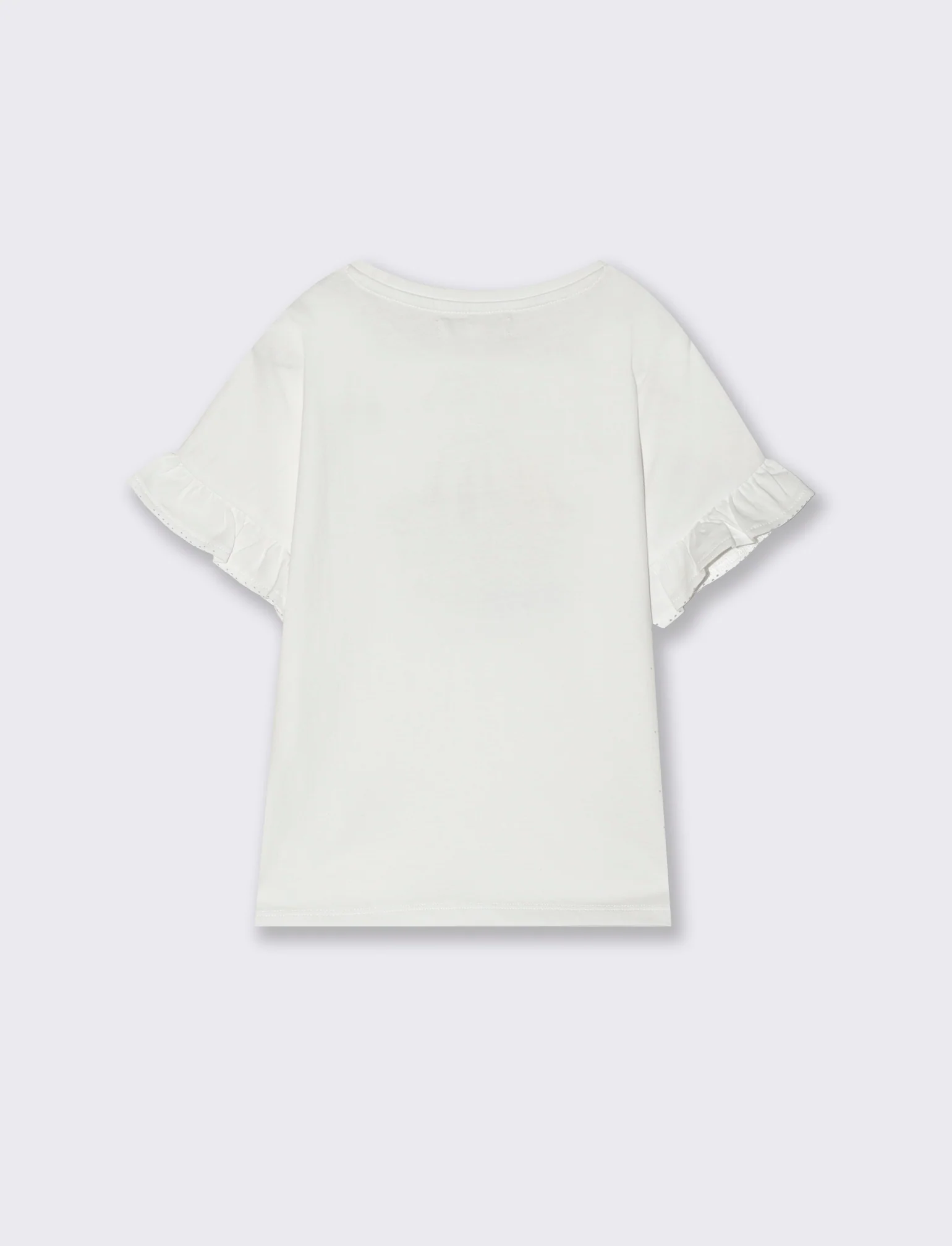 T-shirt in cotone vestibilità loose da bambina - Bianco - Image 5