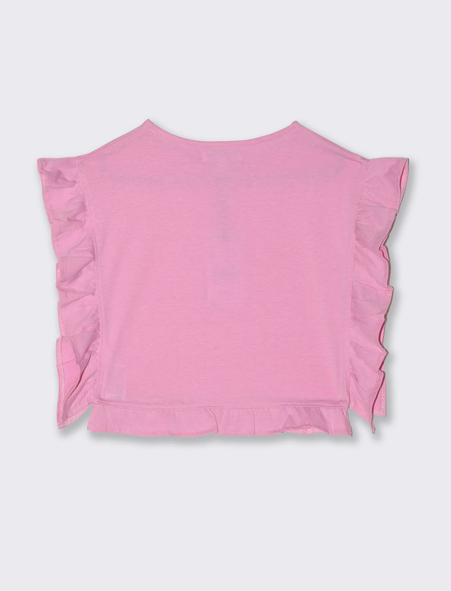 T-shirt in jersey con rouches da bambina - Fuxia - Image 2