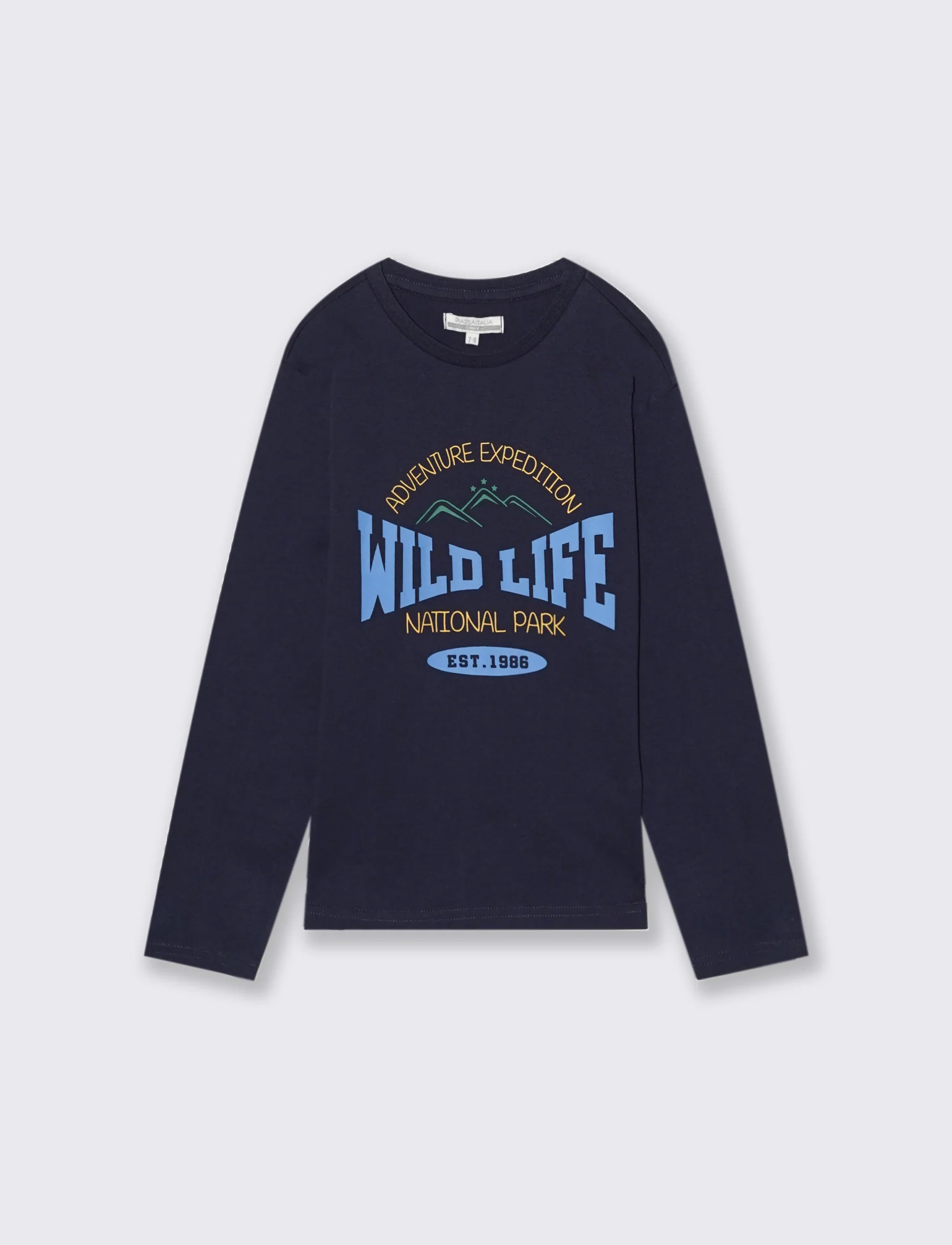 T-SHIRT IN JERSEY CON STAMPA - Blu