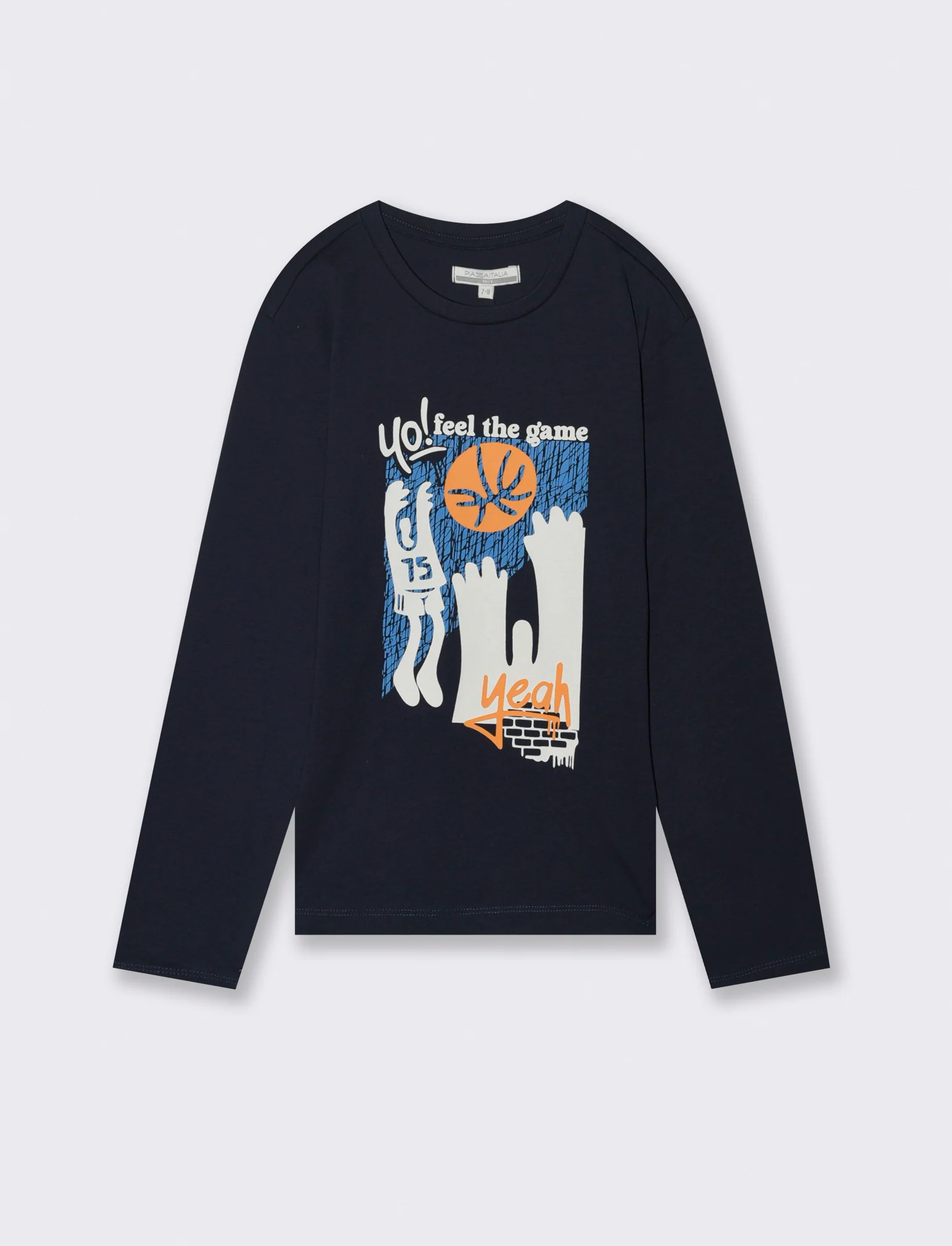 T-shirt in jersey con stampa. - Blu - Image 2