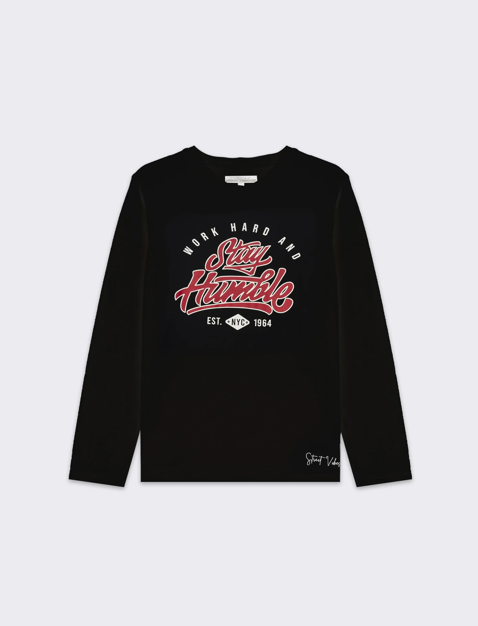 T-shirt in jersey con stampa da bambino - Nero