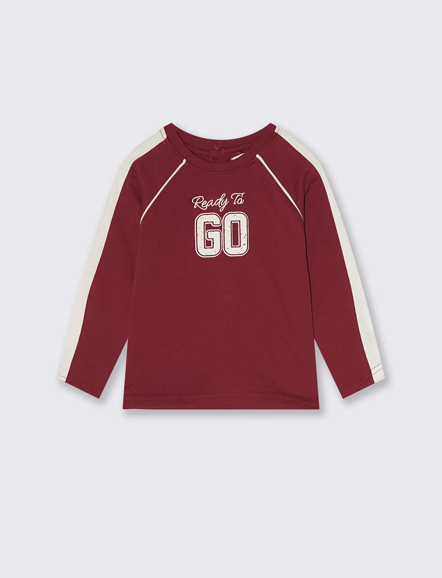T-shirt in jersey con stampa sportiva - Bordeaux