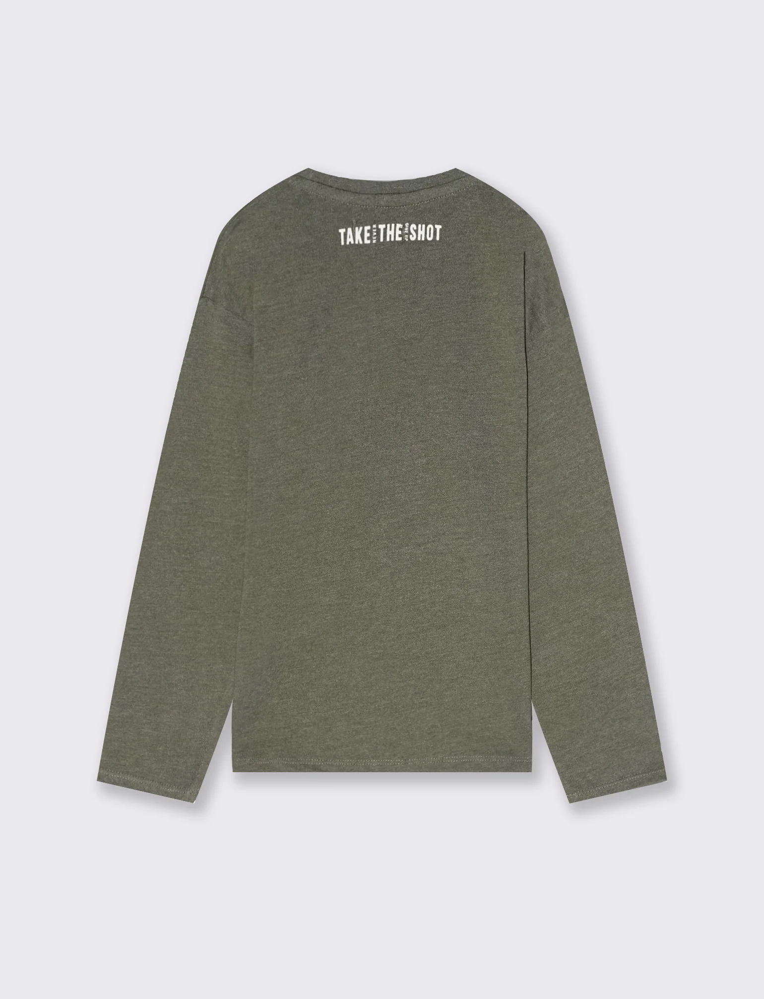 T-shirt in jersey fiammato con stampa. - Verde militare - Image 2