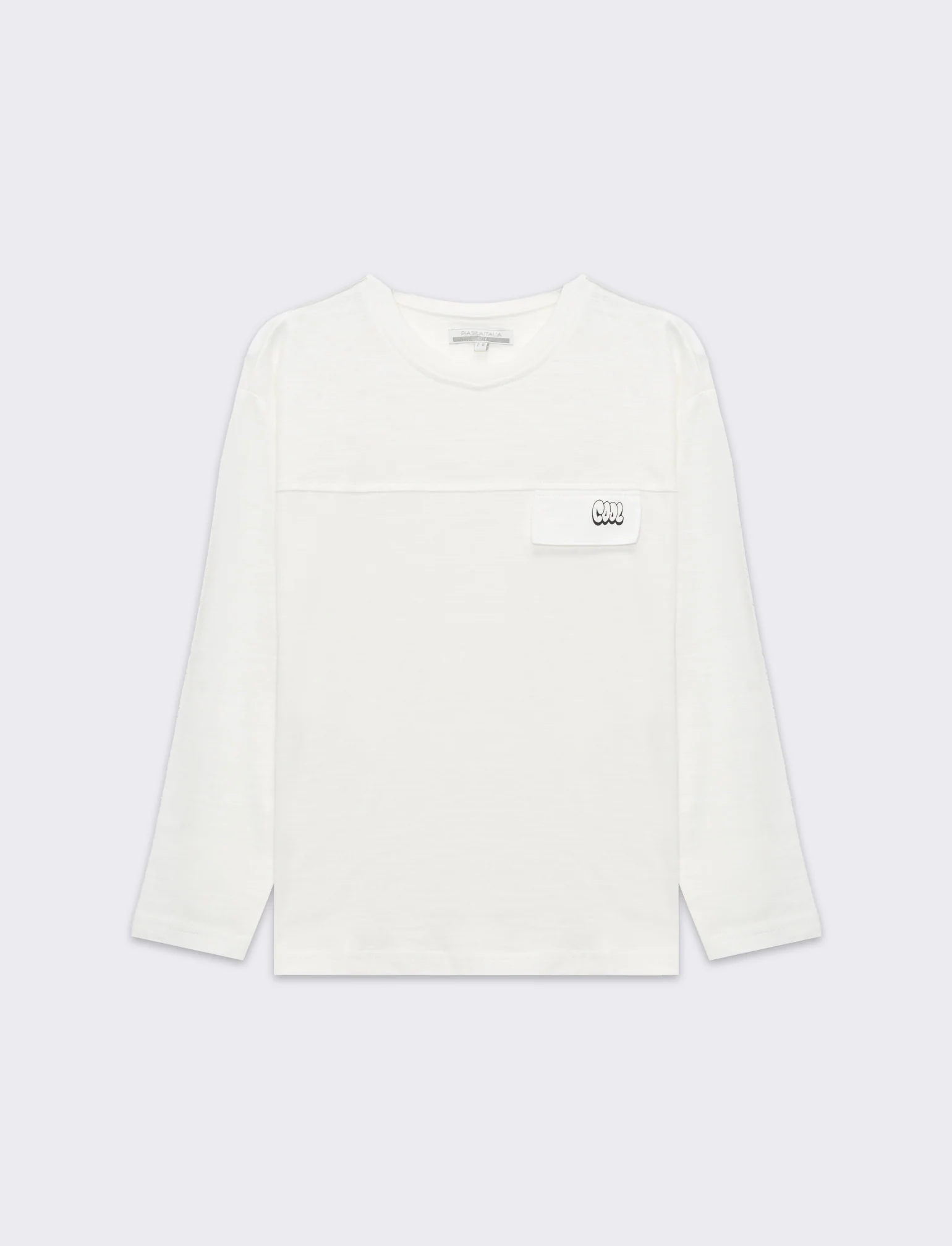 T-shirt in jersey fiammato da bambino - Bianco latte
