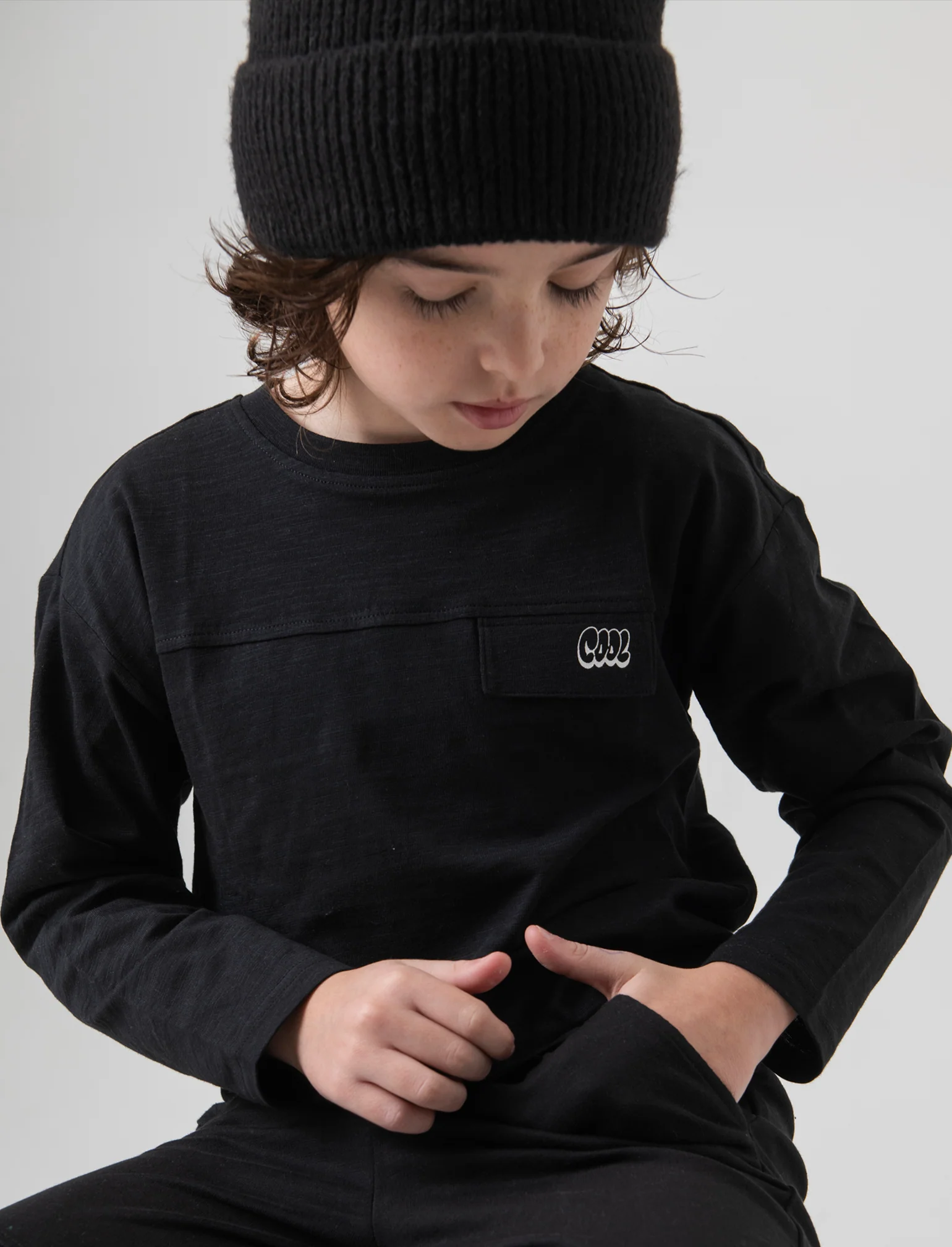 T-shirt in jersey fiammato da bambino - Nero - Image 2