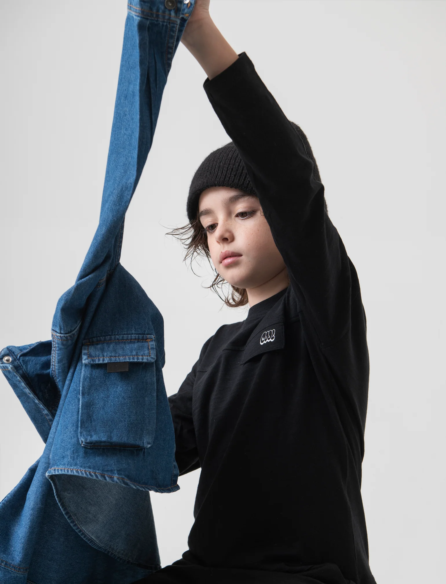 T-shirt in jersey fiammato da bambino - Nero - Image 3