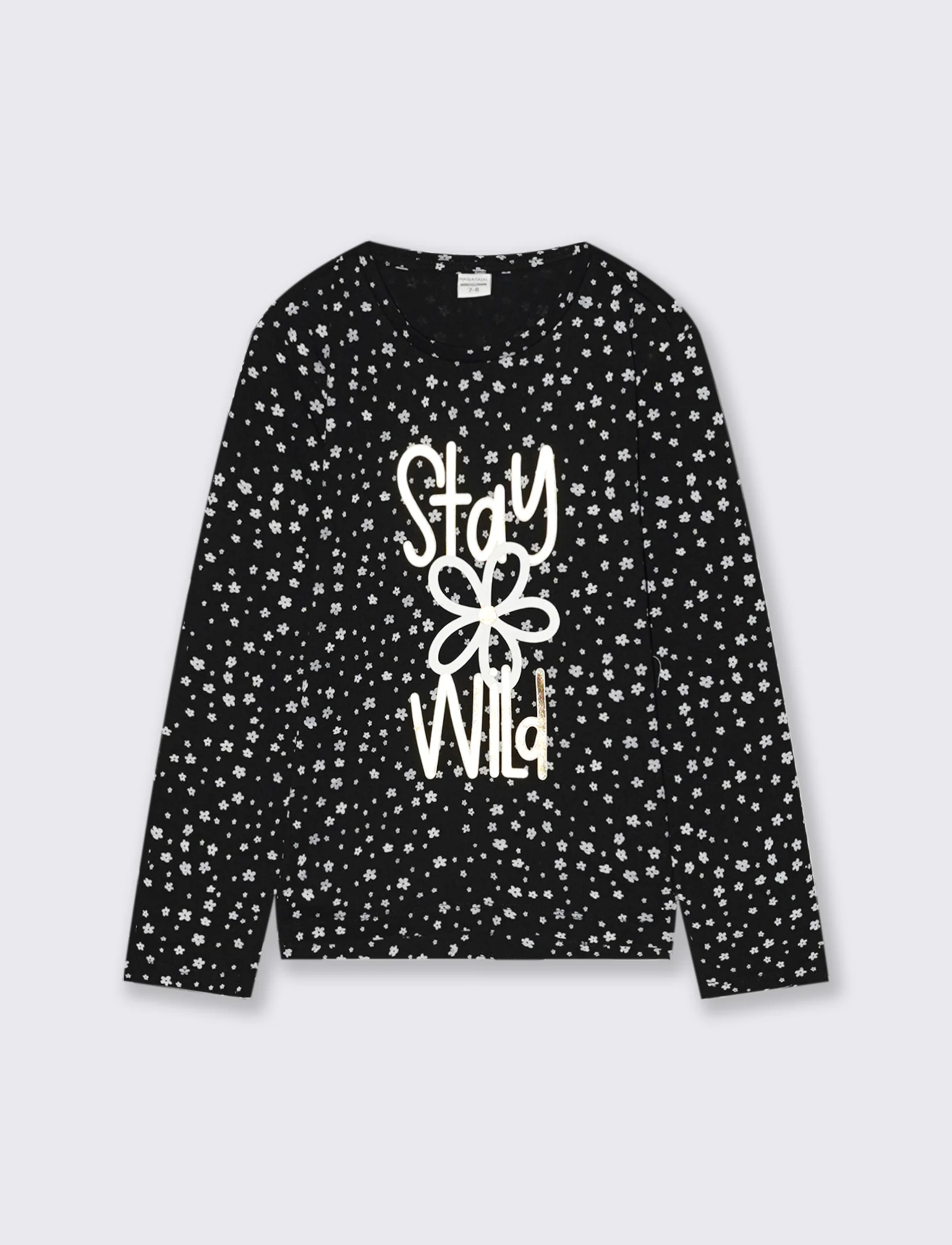 T-shirt in jersey stampata da bambina - Nero - Image 2