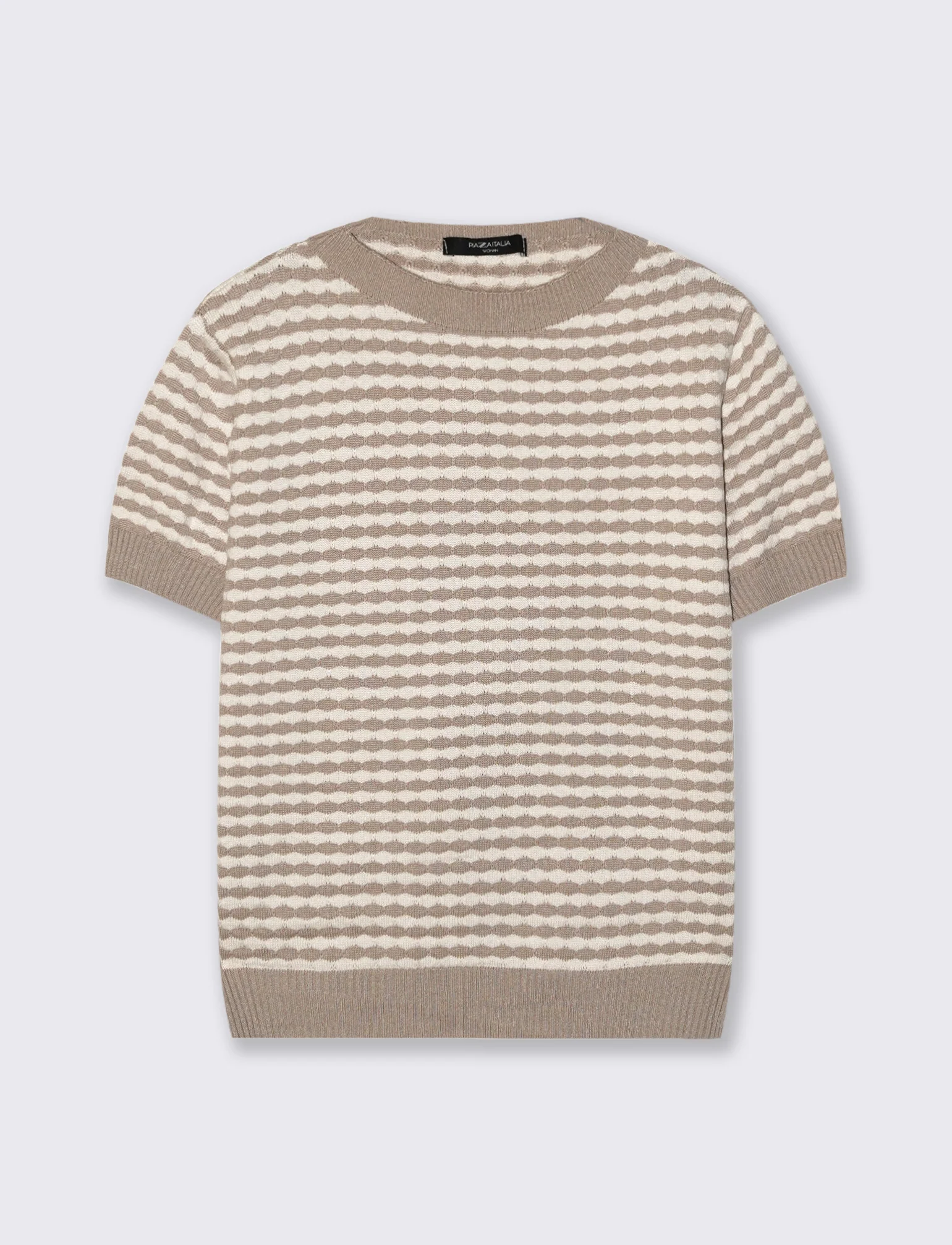 t-shirt in maglia - Beige