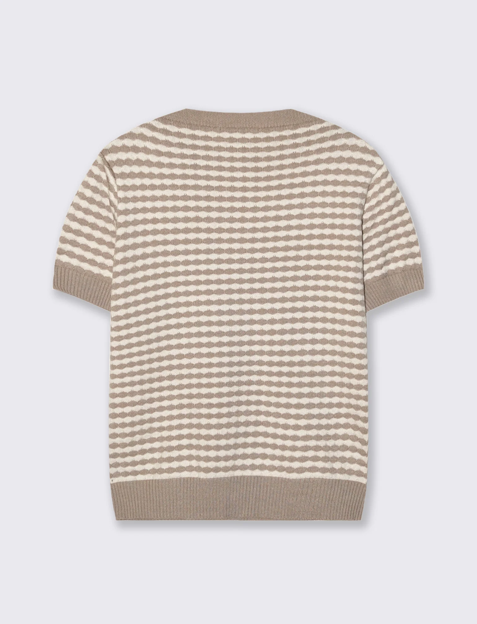 t-shirt in maglia - Beige - Image 2