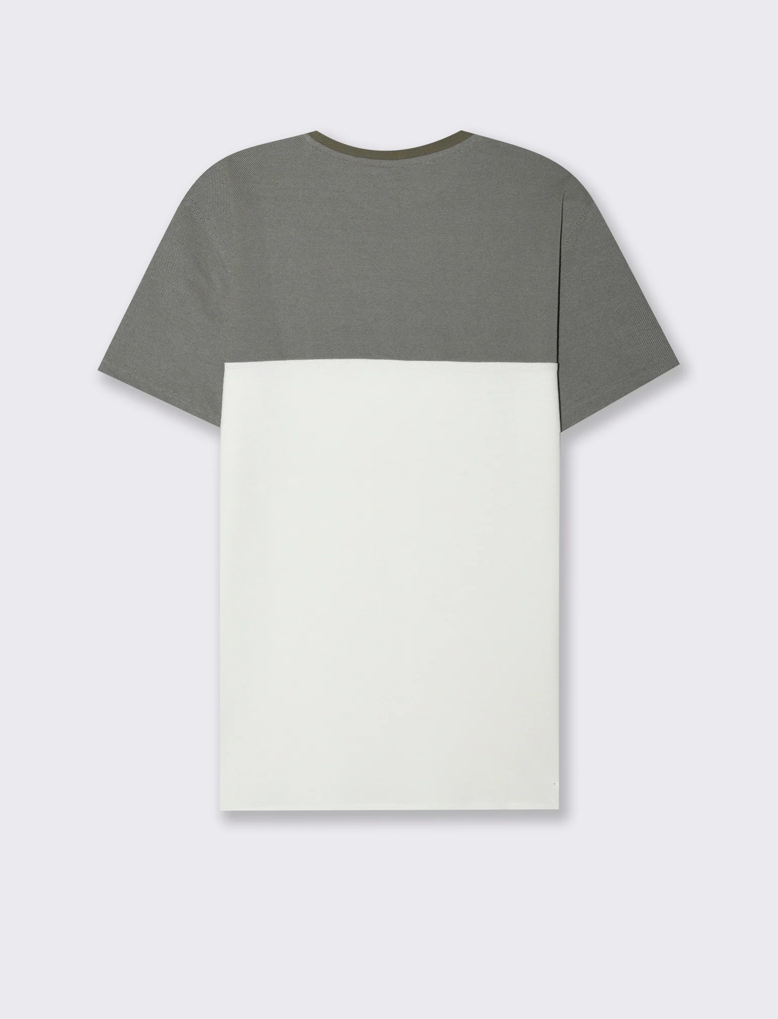 T-shirt in piquet bicolore da uomo - Verde kaki - Image 2