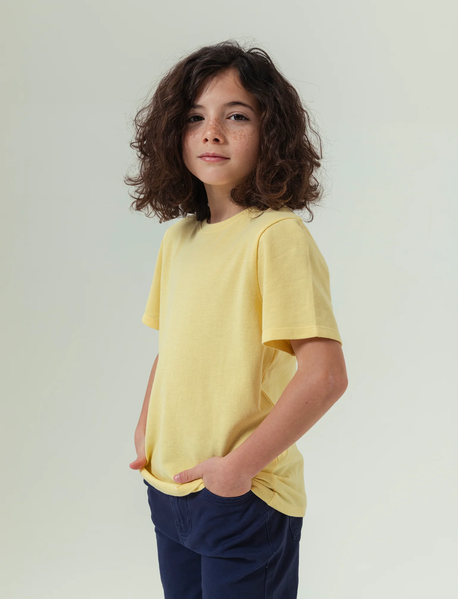 T-shirt in piquet da bambino - Giallo - Image 2