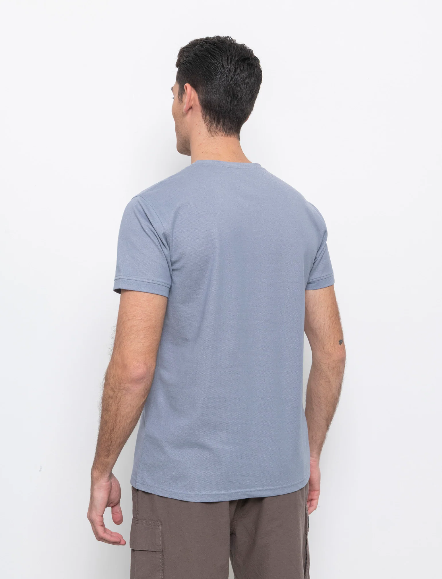 T-shirt in piquet da uomo - Celeste