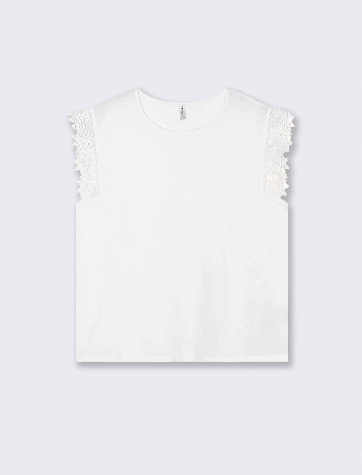 T-shirt in pizzo per donne eleganti - Bianco