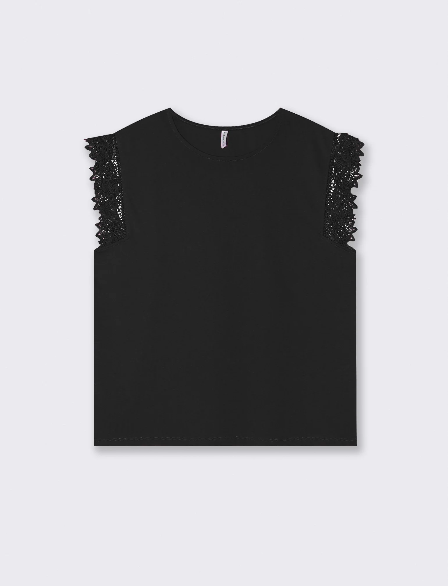 T-shirt in pizzo per donne eleganti - Nero - Image 2