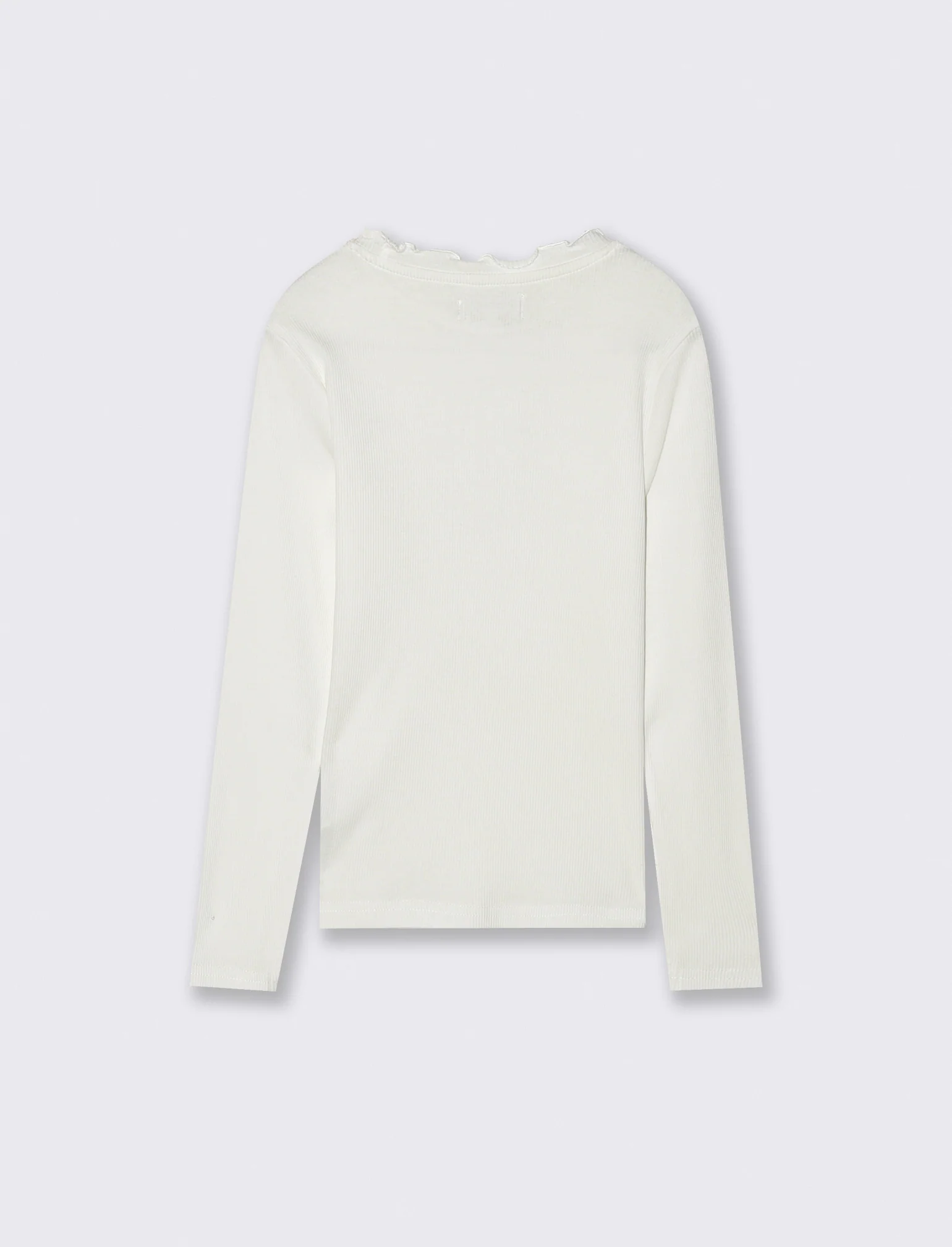 T-shirt in rib - Bianco latte - Image 3