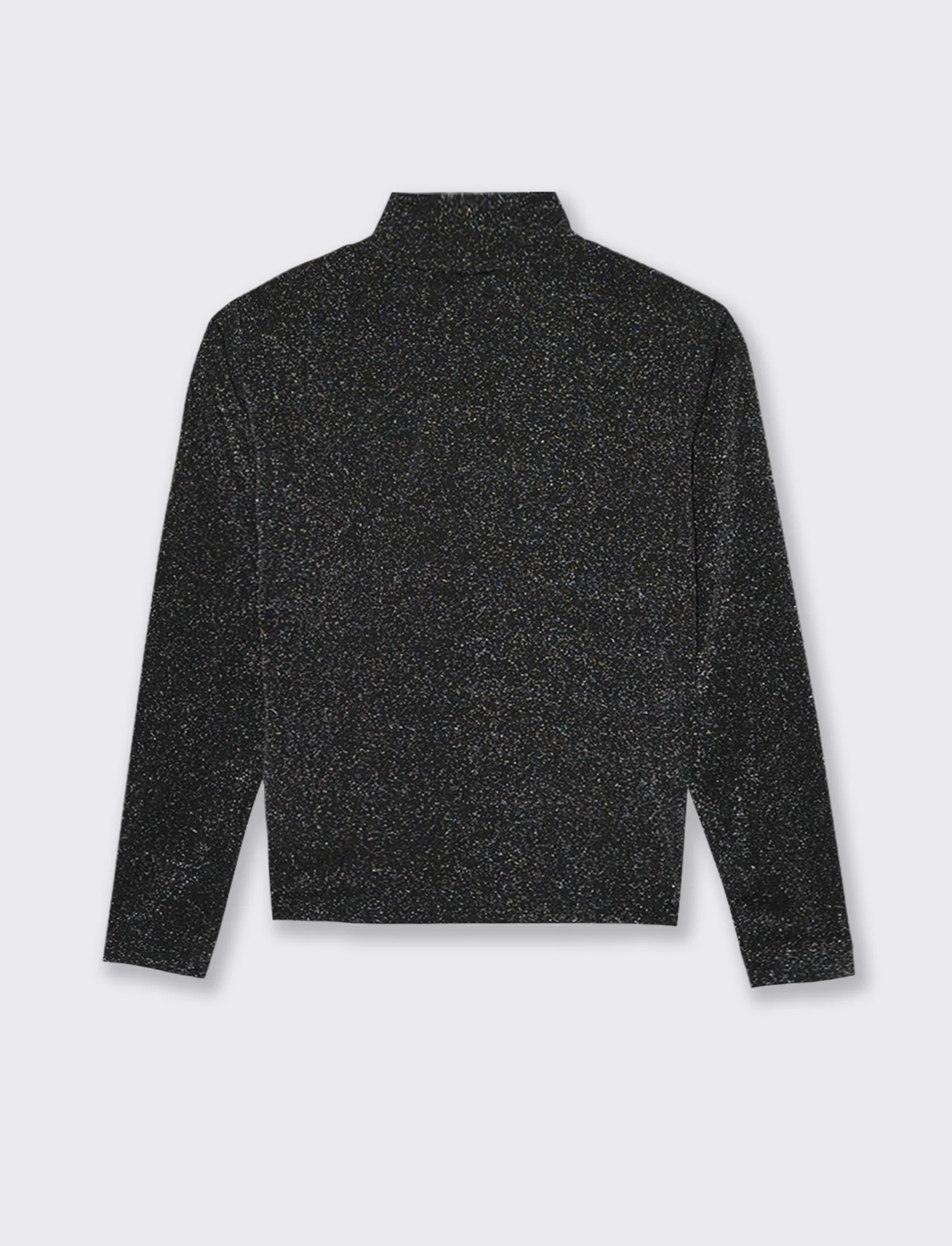 T-SHIRT IN TESSUTO CON FILO EFFETTO METALLO - Nero