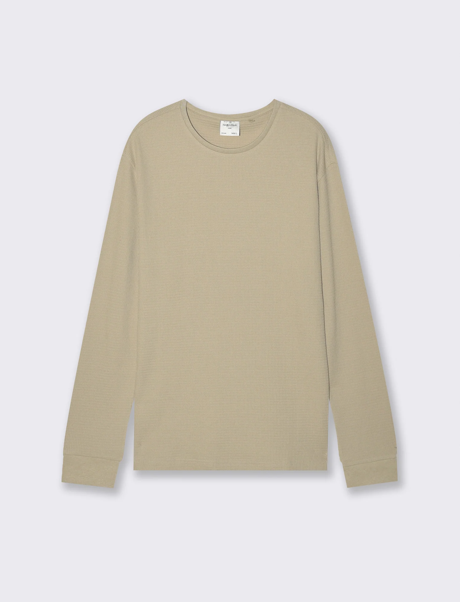 T-SHIRT  IN WAFFLE  SLIM FIT - Beige
