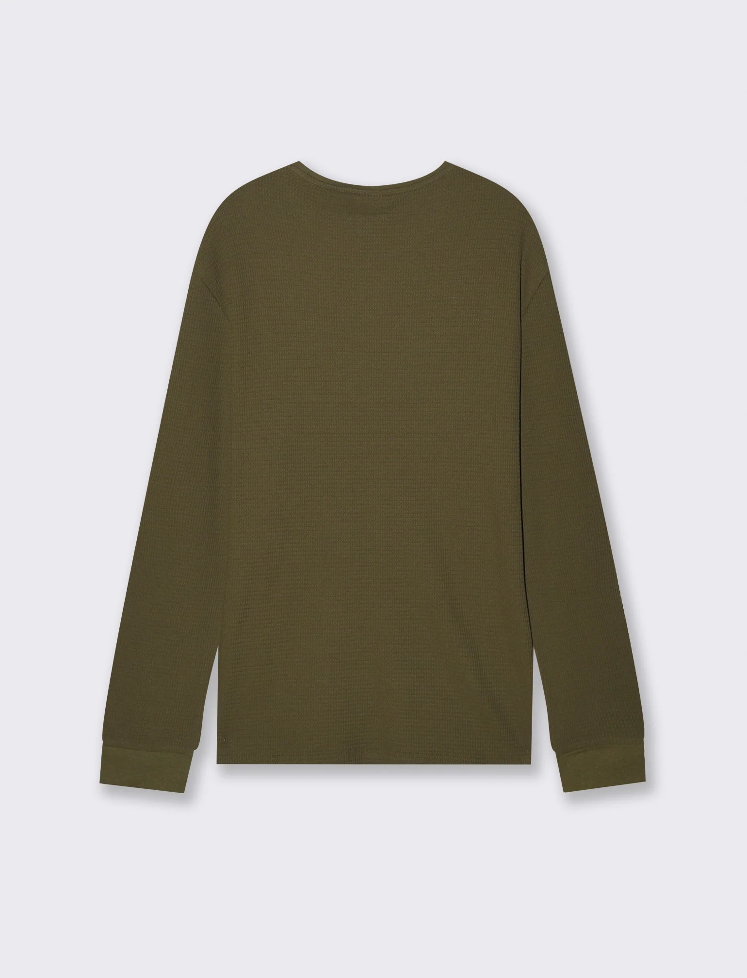 T-SHIRT IN WAFFLE SLIM FIT - Verde militare - Image 2