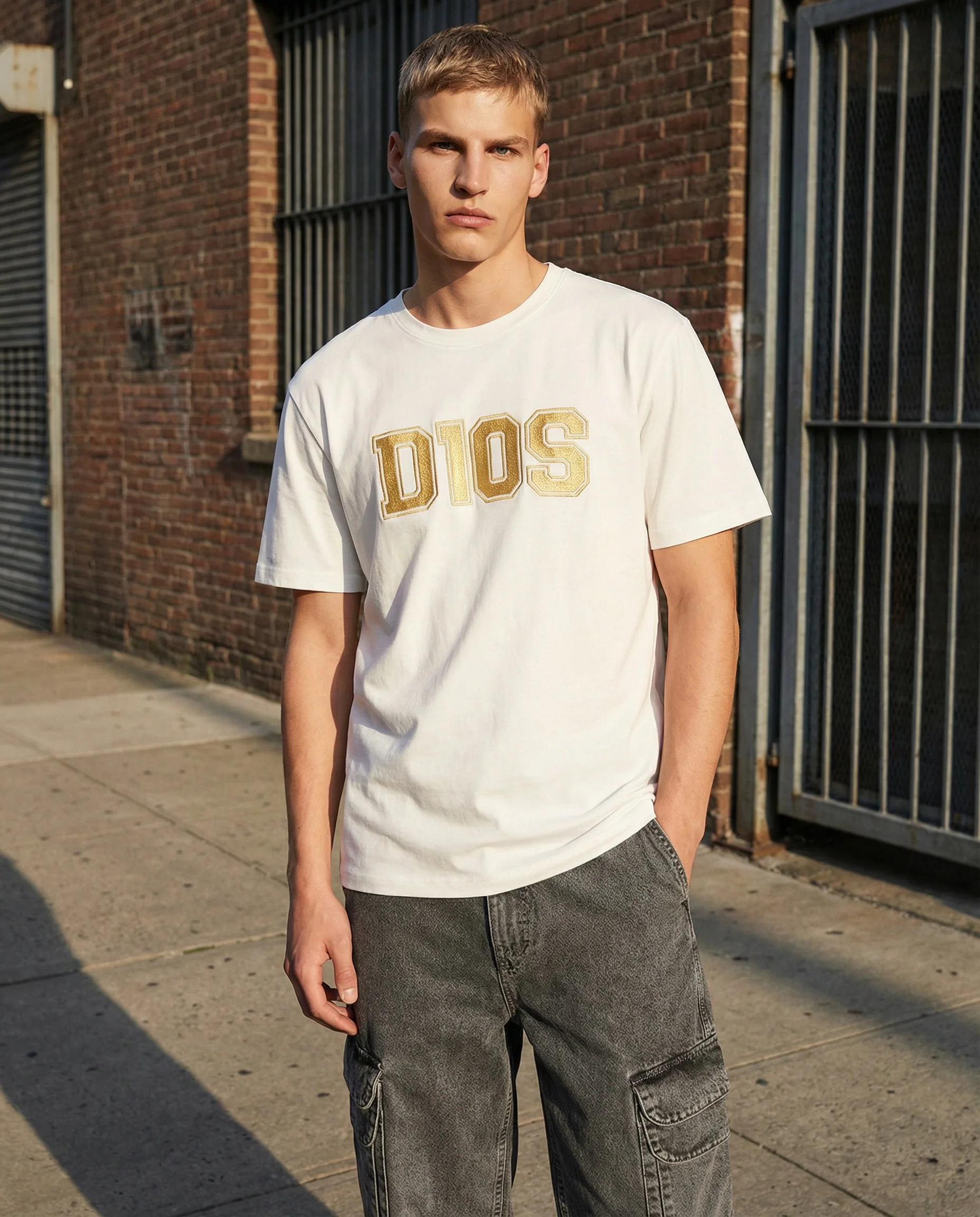 T-Shirt Jersey Premium D10S Girocollo - Bianco - Image 3