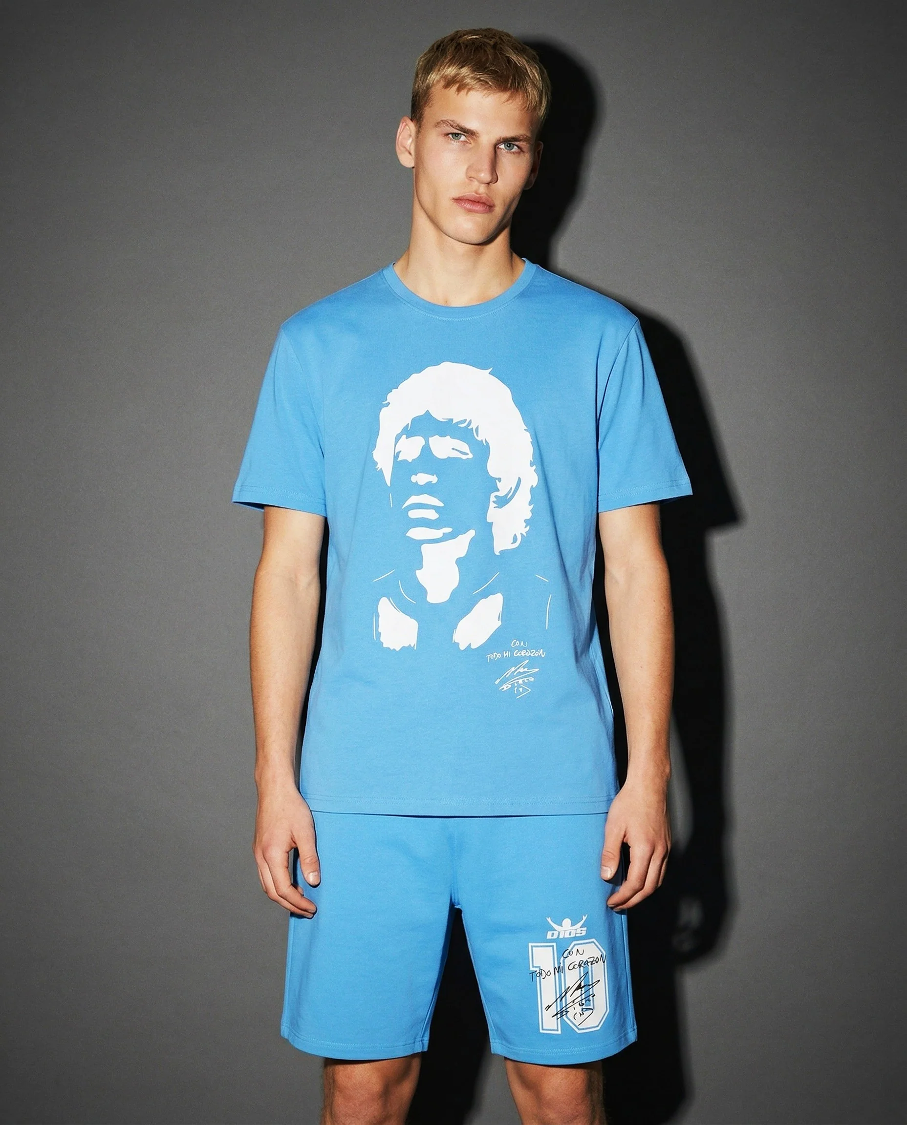 T-shirt Jersey Premium Stampa D10S - Blu - Image 3