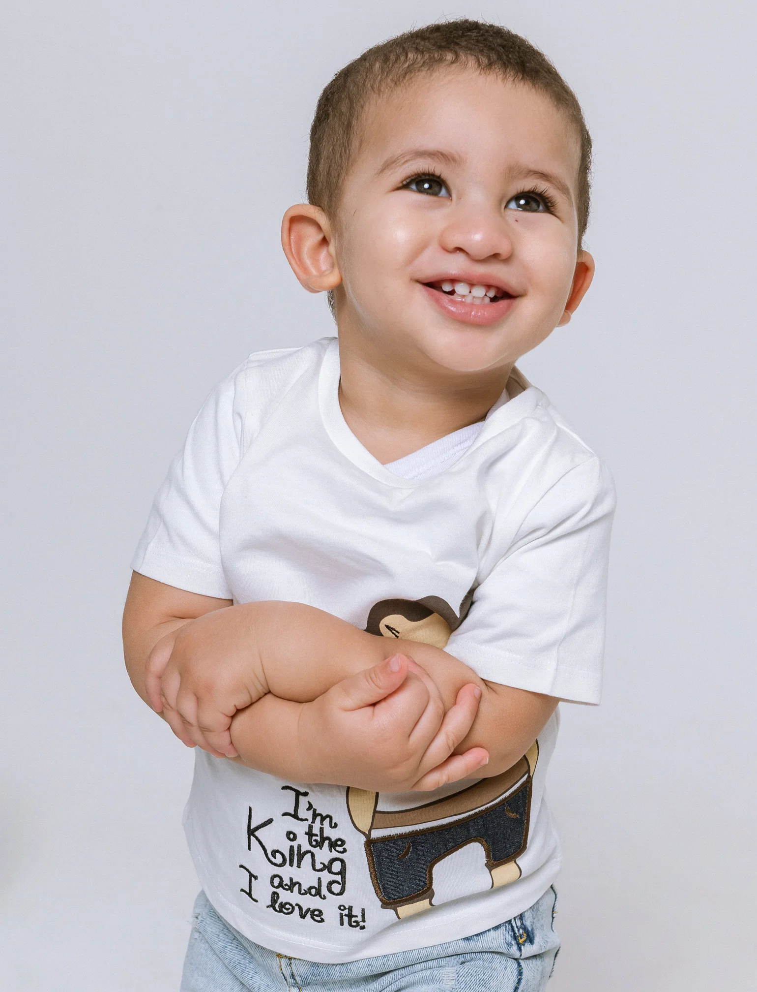 T-shirt leone da neonato - Bianco latte
