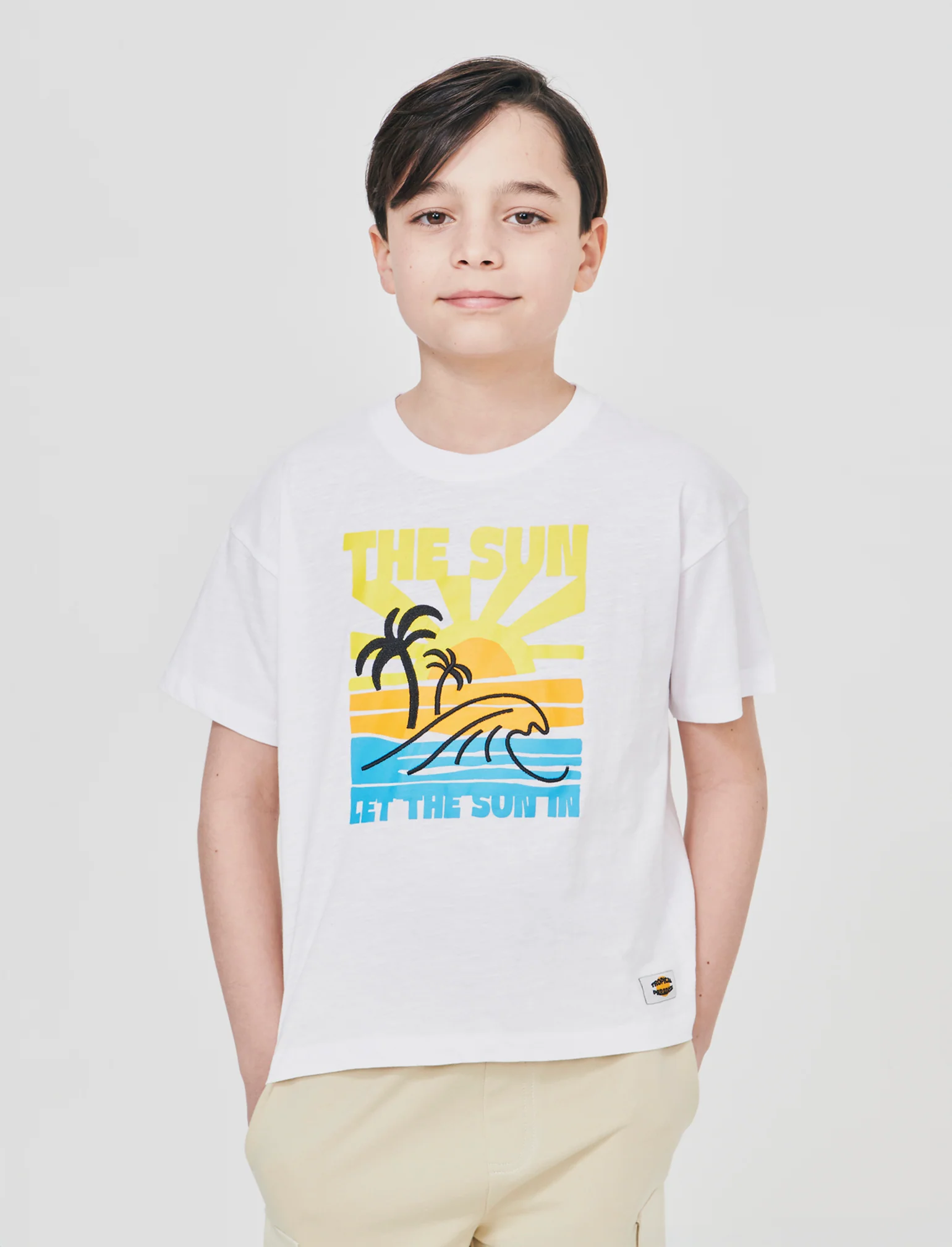T-shirt let the surf in cotone over - Bianco - Image 3